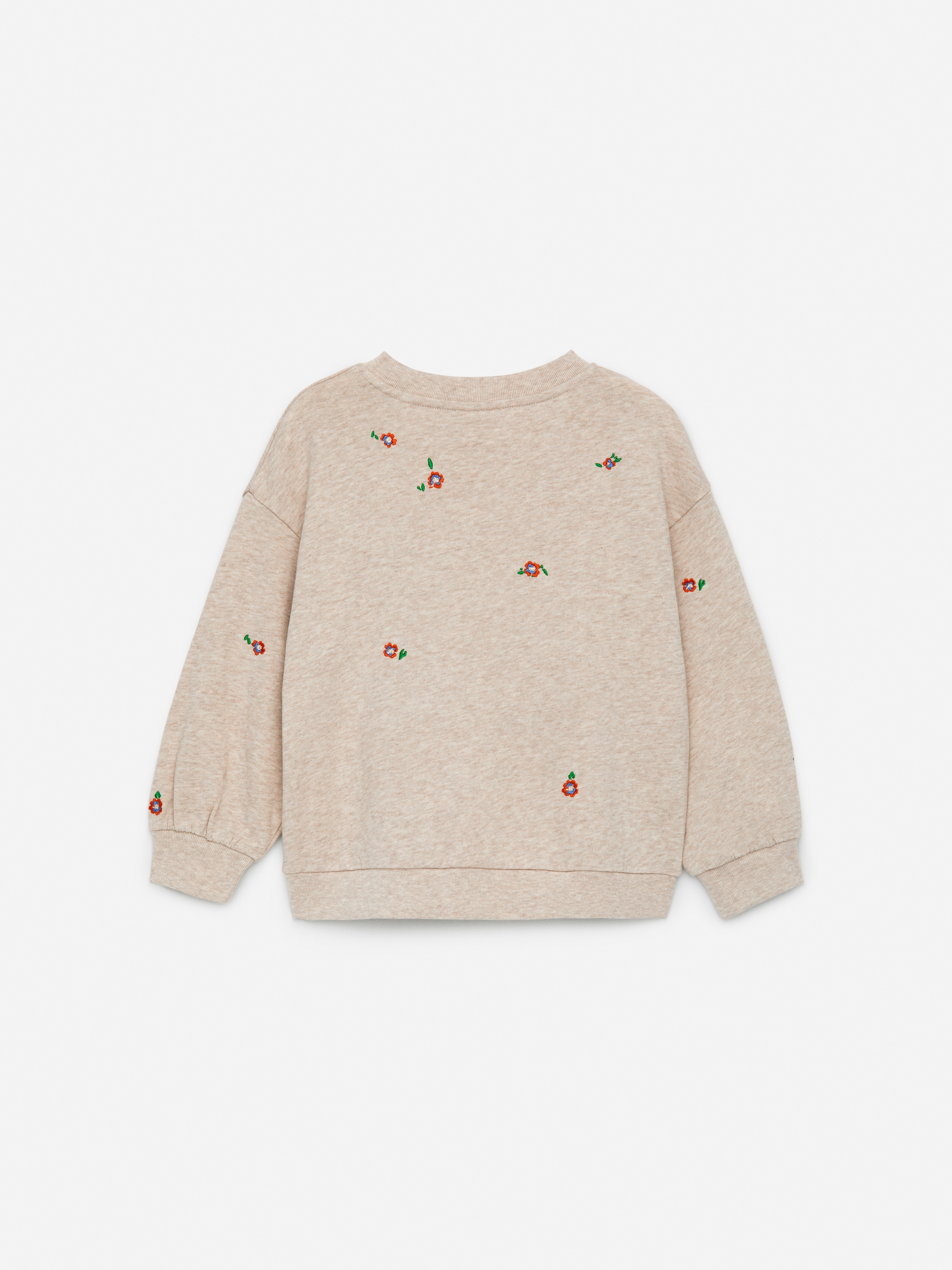Visa större bild: Sweatshirt med brodyr - Beige/blommor - BARN | H&M SE 2