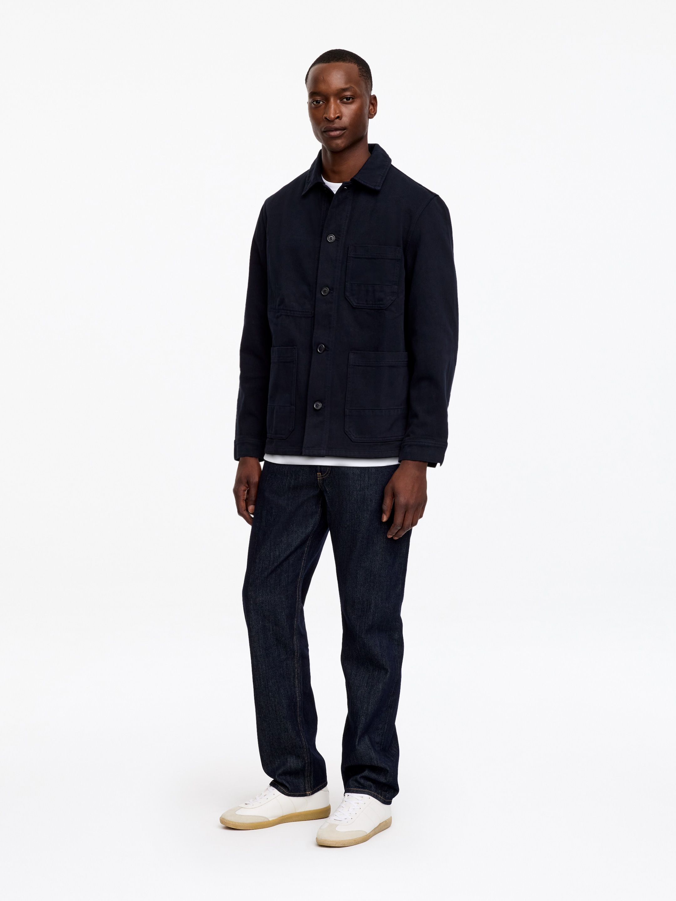 Sobrecamisa de sarga teñida - Azul oscuro - Corte estándar - Men - StillMedia/Lookbook - 45