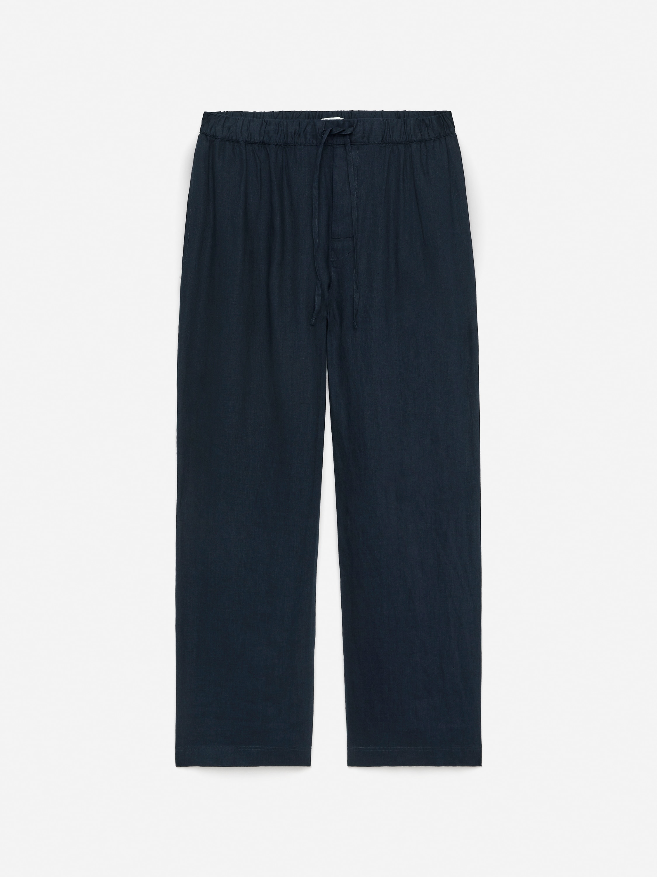 Pantaloni in lino dalla vestibilità rilassata - Blu scuro/Beige/Nero