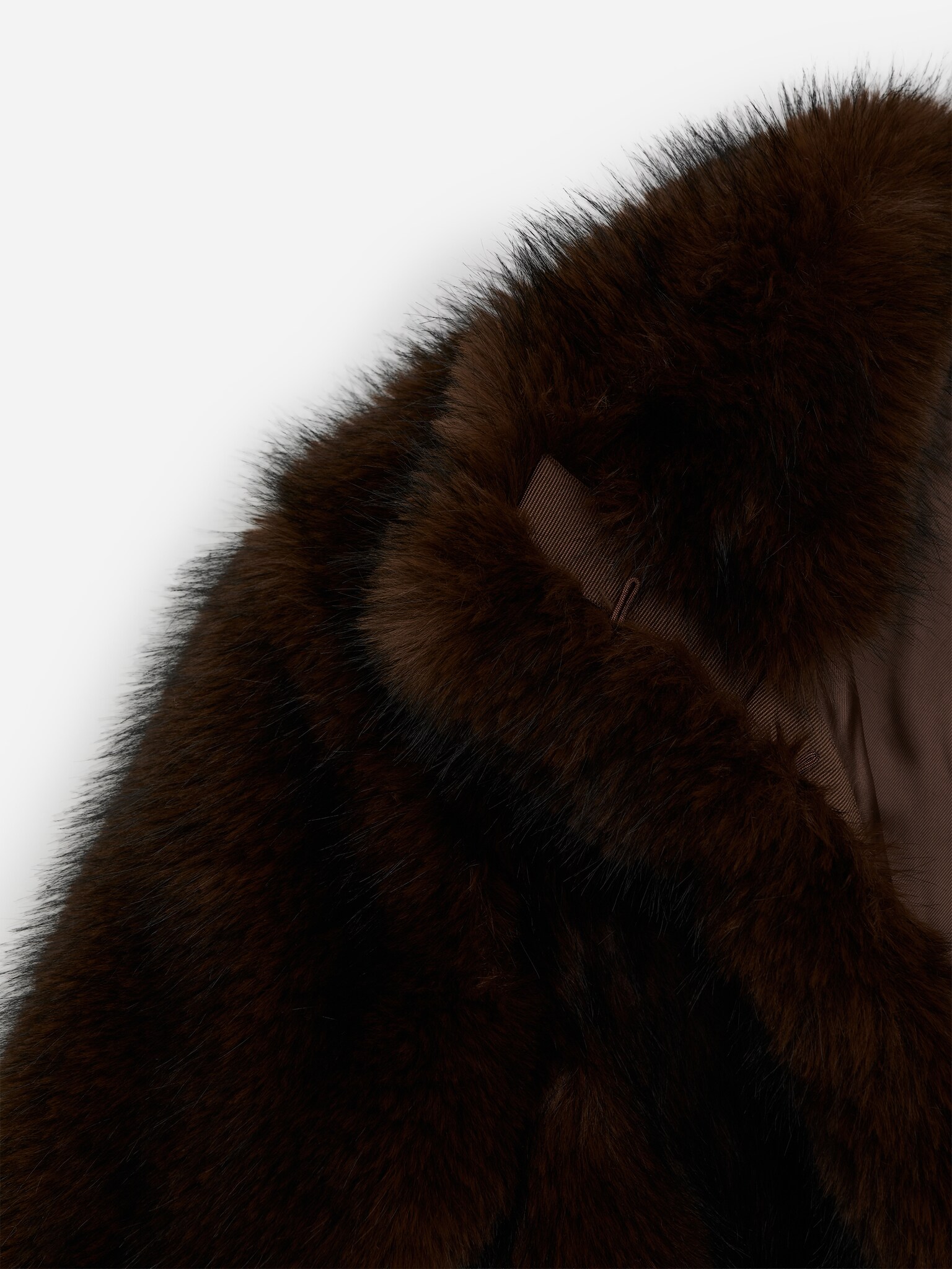 Veste en fausse fourrure - Marron foncé - 4