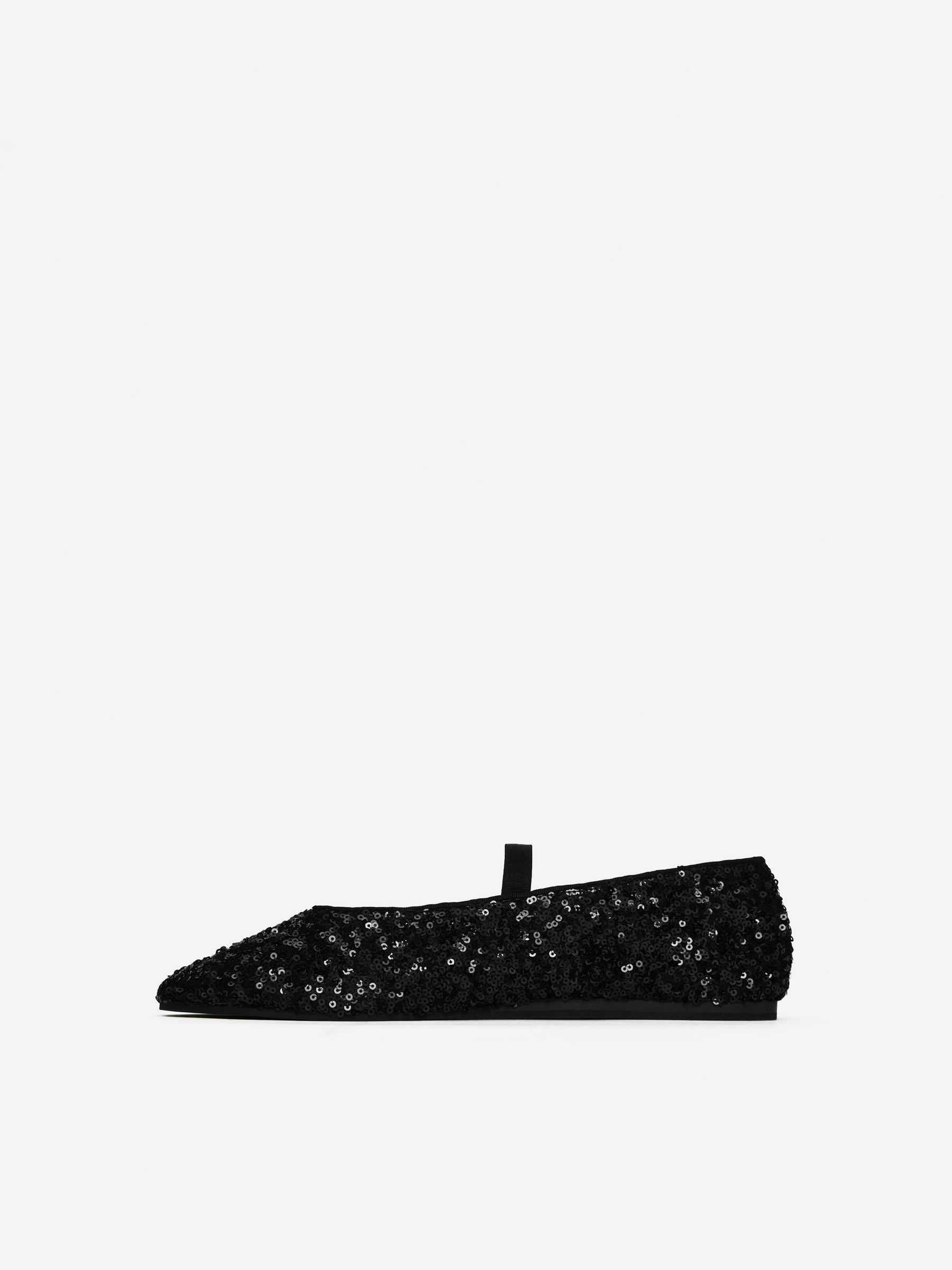Sequin Mary Jane Flats - Black - Women - StillMedia/DescriptiveStillLife - 2