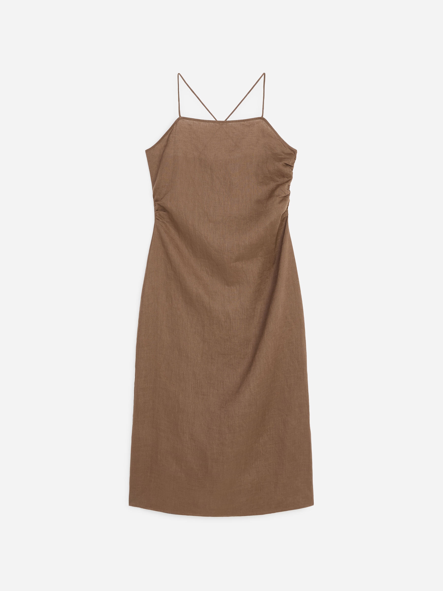 Linen Midi Dress - Mole - Slim fit - Women - StillMedia/DescriptiveStillLife - 1