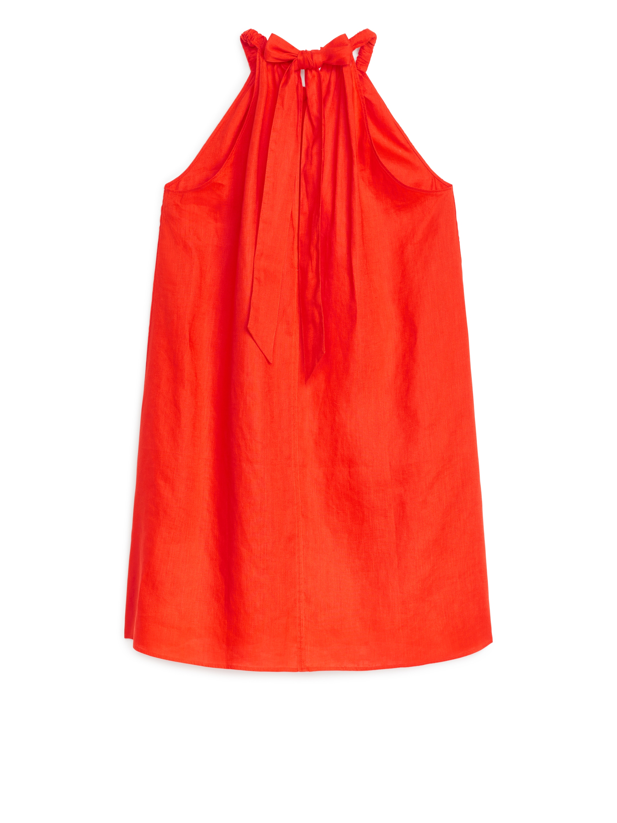 Linneklänning med rosett - Orange - Loose fit - Women - StillMedia/DescriptiveStillLife - 1