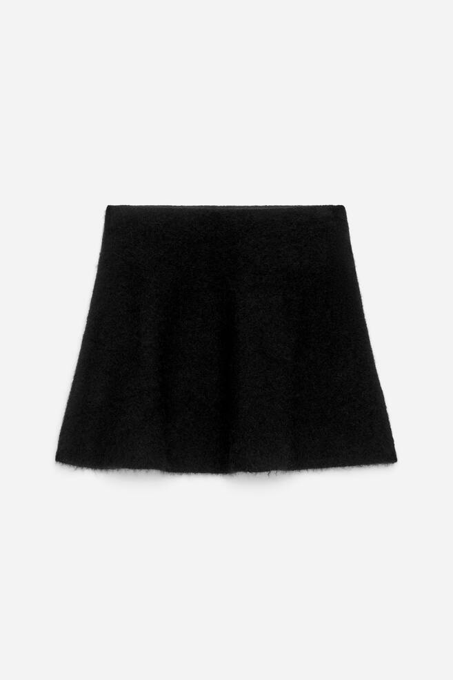 Alpaca-Wool Blend Skirt - Black - 1