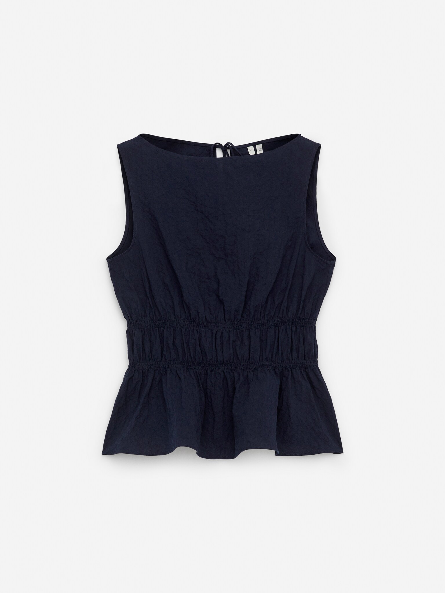 Μπλούζα Seersucker Smock - Σκούρο Μπλε