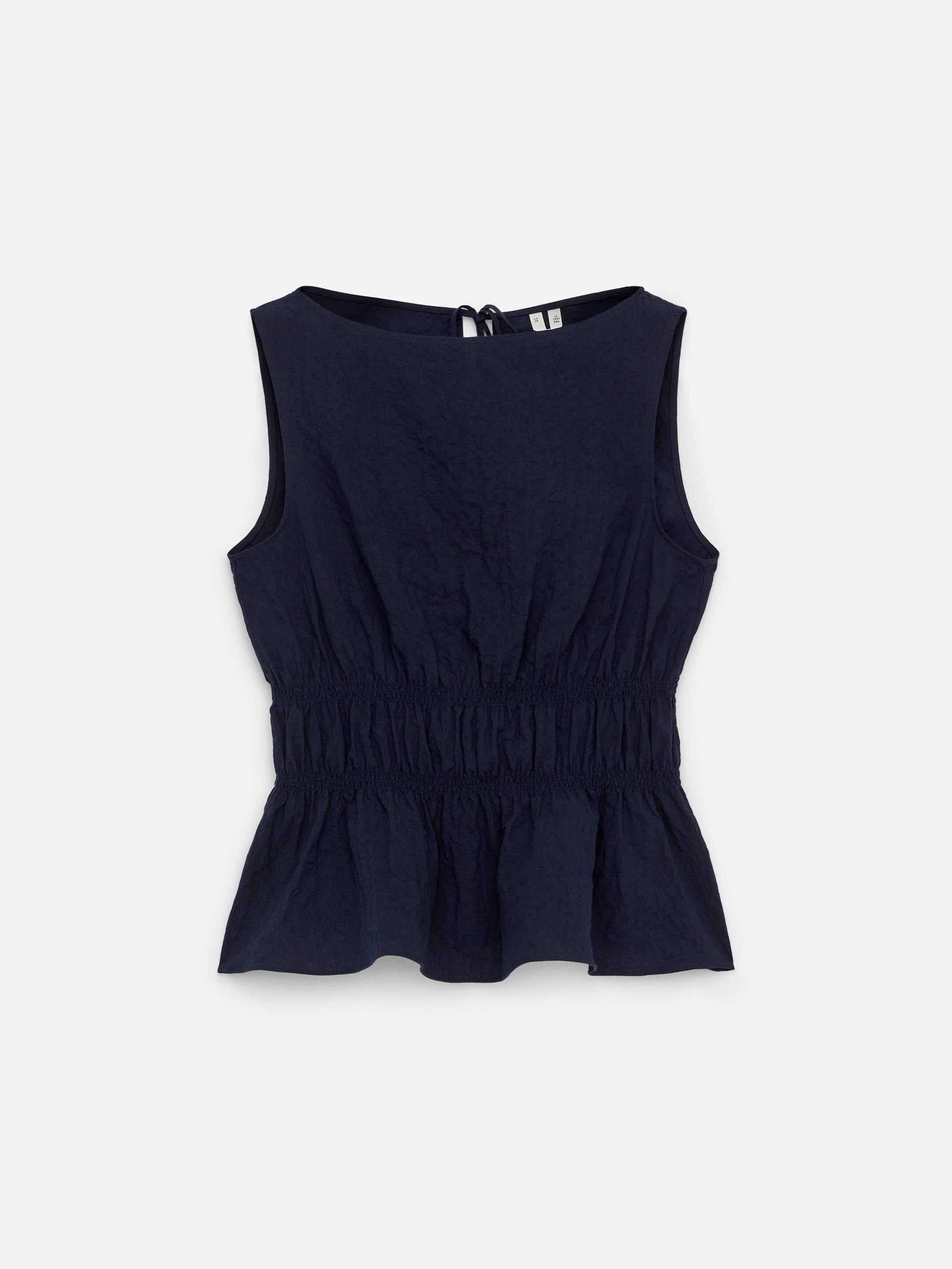 Agrandir l'image: Haut smocké en seersucker - Bleu foncé - FEMME | H&M FR 5