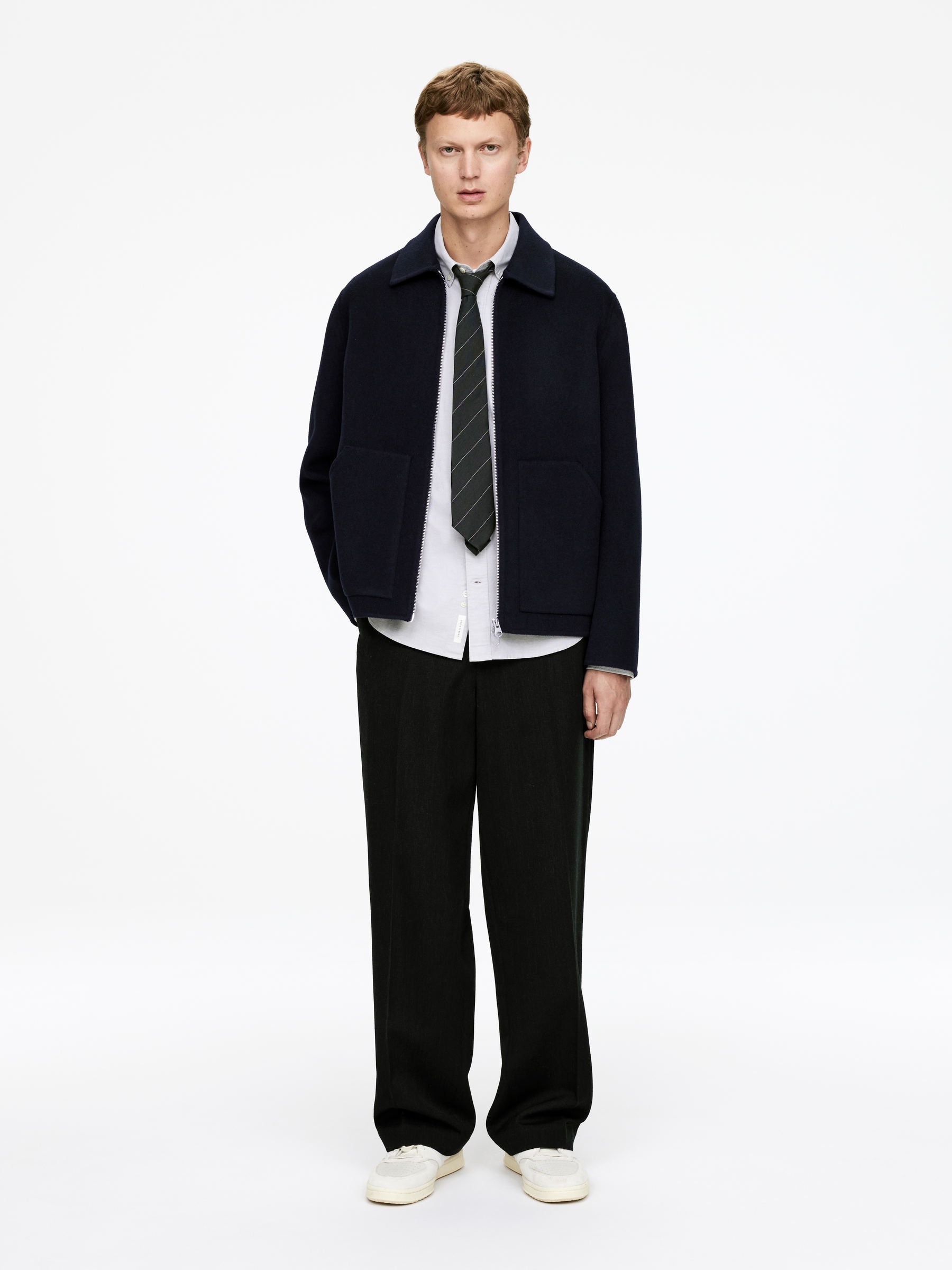 Double-Face Wool Blend Jacket-#272930-16353