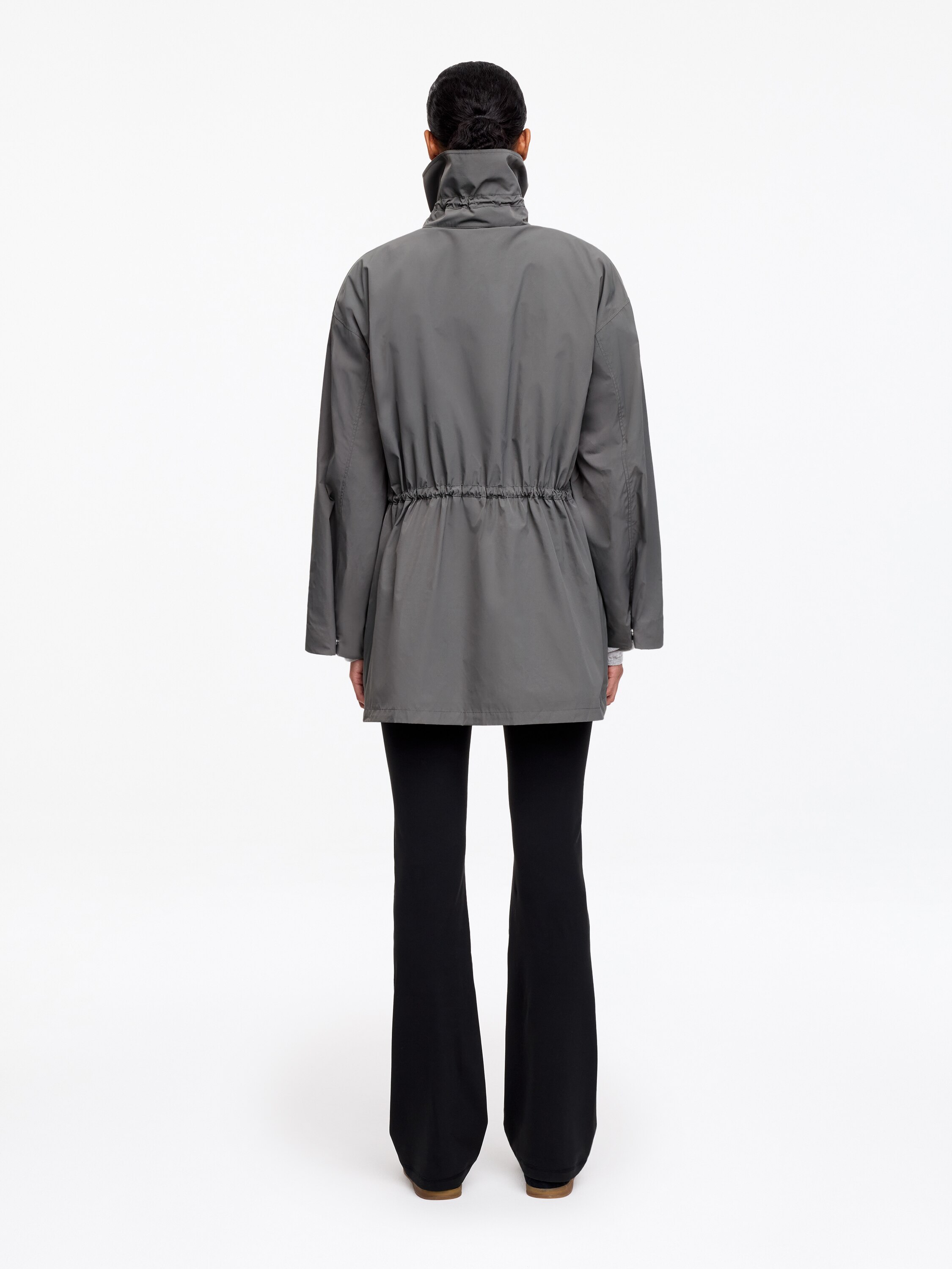 High-Collar Nylon Jacket – Grey – Women – ARKET GB