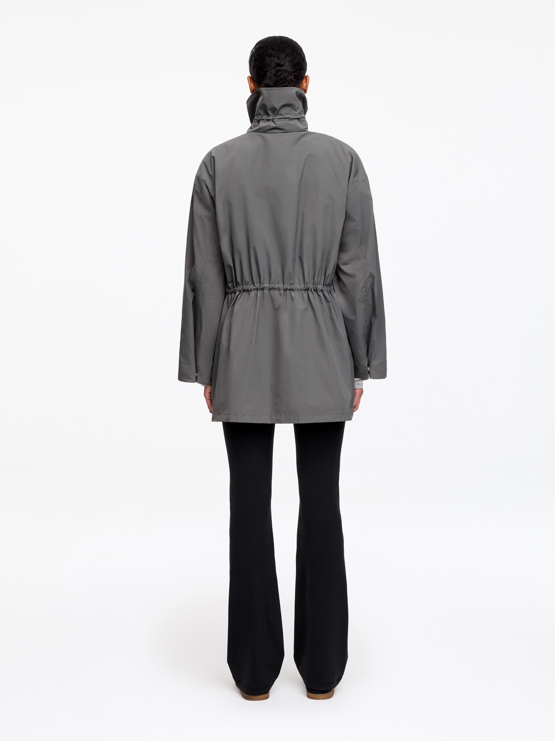 High-Collar Nylon Jacket - Grey - Regular fit - Women - StillMedia/Lookbook - 5