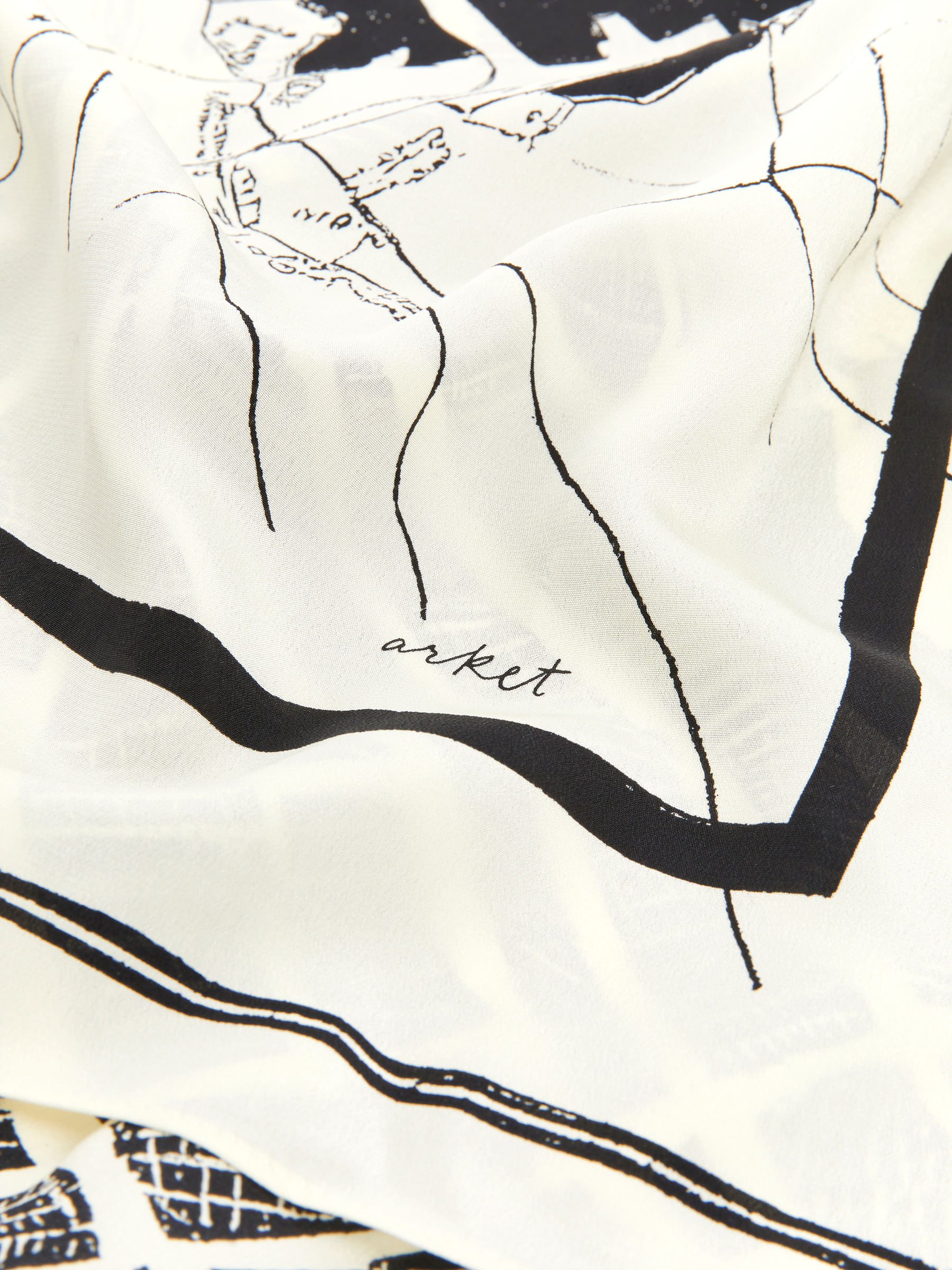 Printed Silk Scarf - Off White/Black - Women - StillMedia/DescriptiveDetail - 3