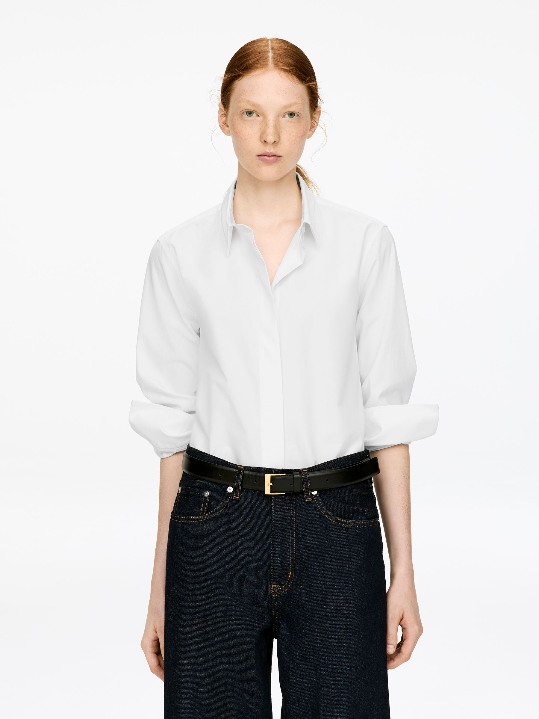 Regular-Fit Poplin Shirt-#FFFFFF-14130