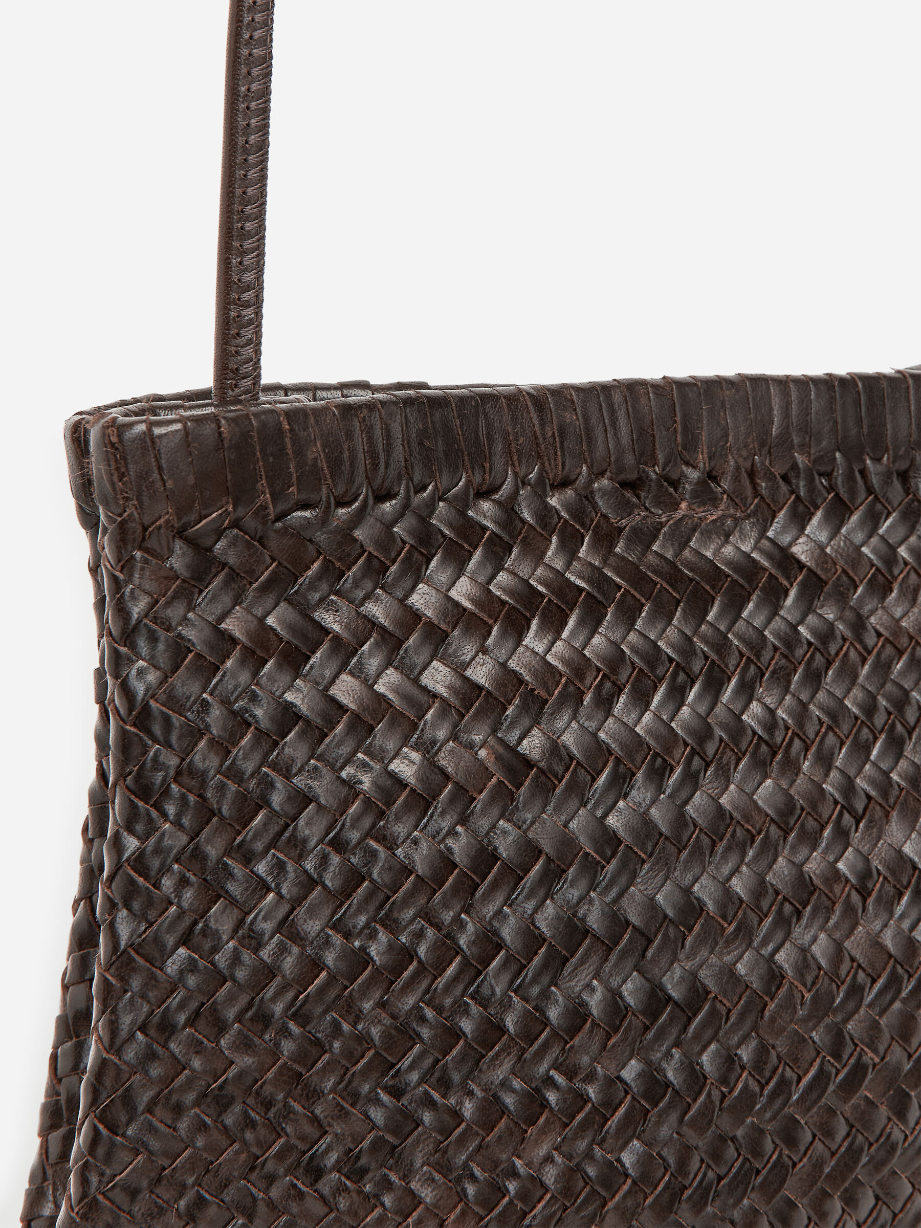 Sac cabas à bandoulière en cuir - Marron foncé - Femme - StillMedia/DescriptiveDetail - 3