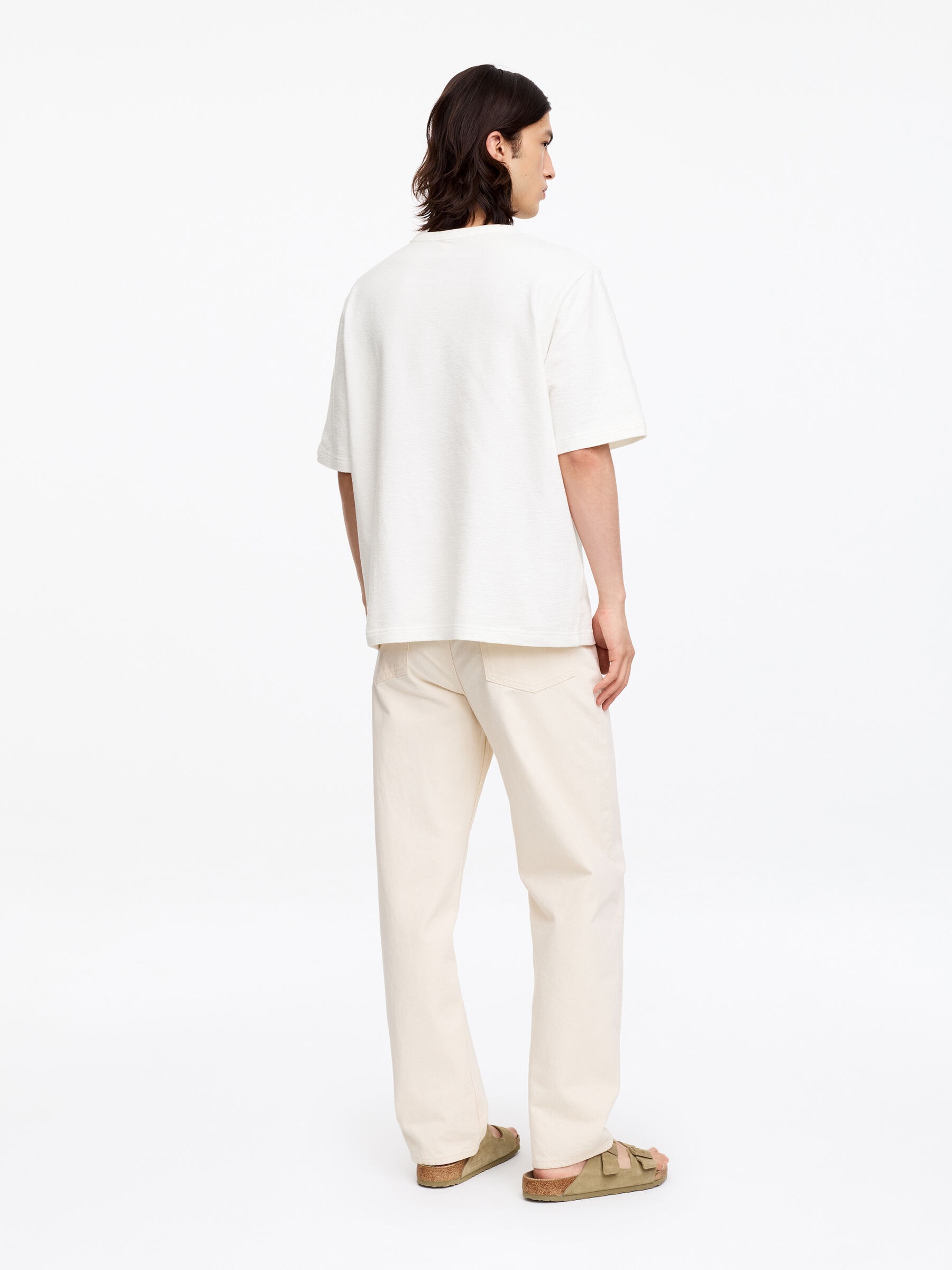 T-shirt bouclé dalla vestibilità rilassata - Bianco sporco - Loose fit - Men - StillMedia/Lookbook - 2