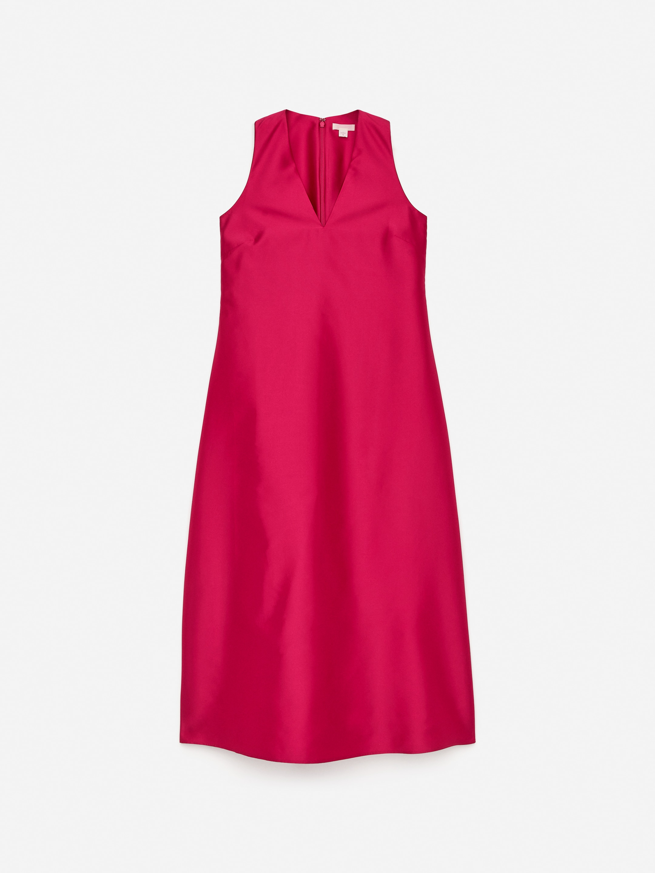 Sculptural V-Neck Dress-#CC1D66-15044