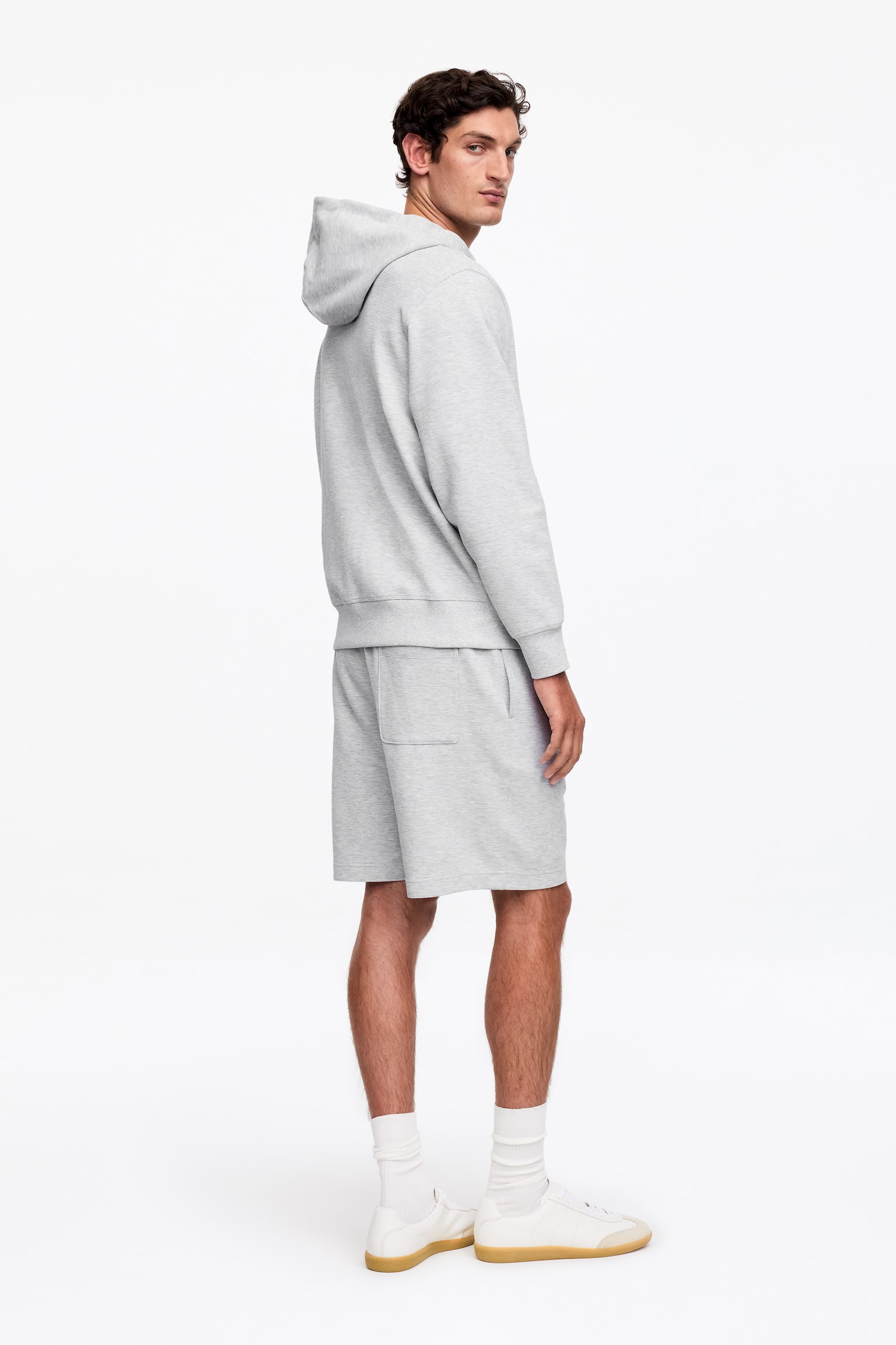 Jersey hoodie met rits - Lichtgrijs gemêleerd - 3