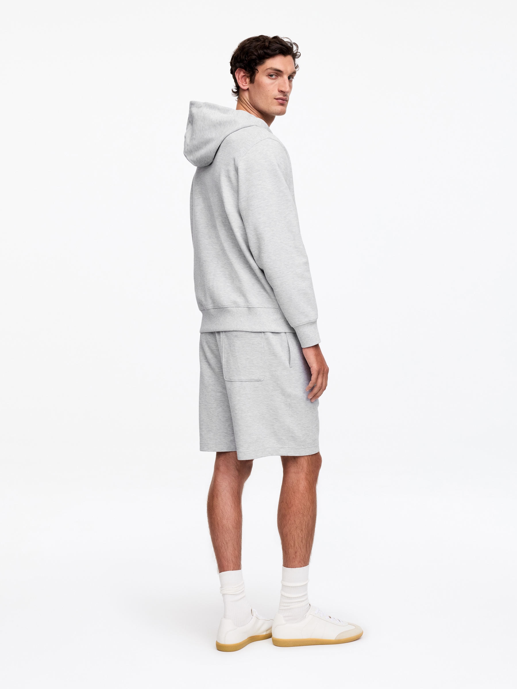 Jersey-Kapuzenjacke mit Reißverschluss - Hellgrau meliert - Regular Fit - Men - StillMedia/Lookbook - 6