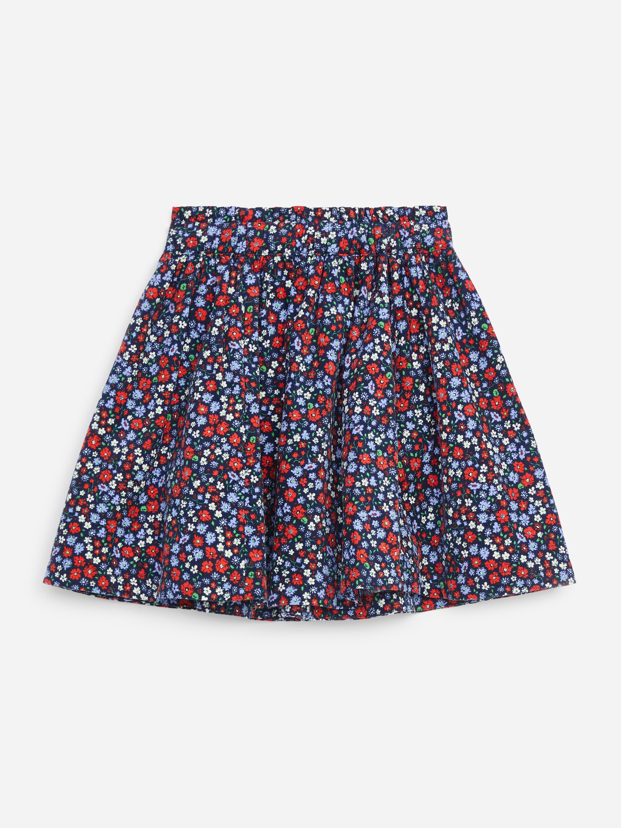 Corduroy Skirt - Dark Blue/Floral - Regular fit - children - StillMedia/DescriptiveStillLife - 1
