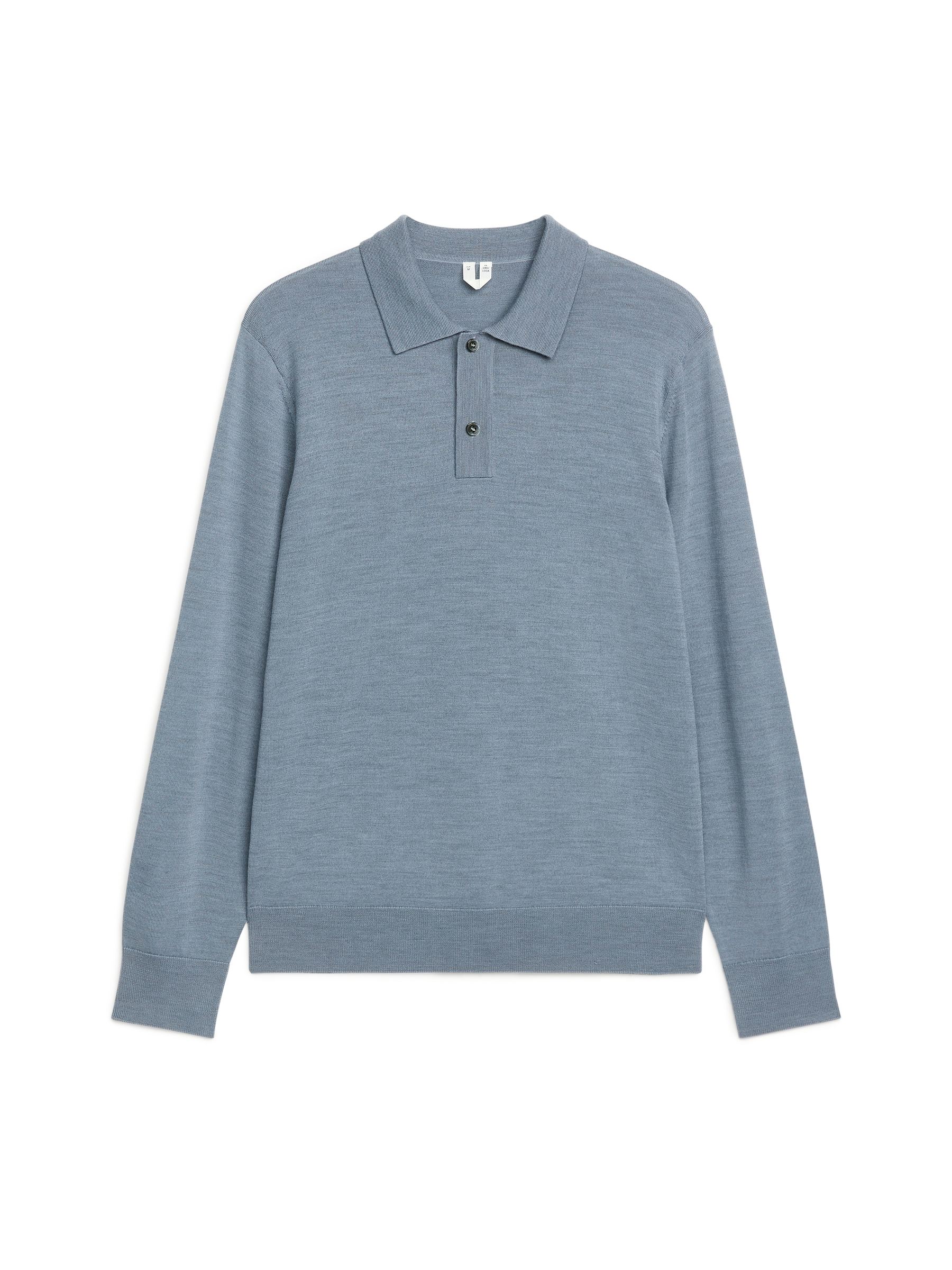 Polopullover aus Merinowolle - Taubenblau - Regular Fit - Herren - StillMedia/DescriptiveStillLife - 1