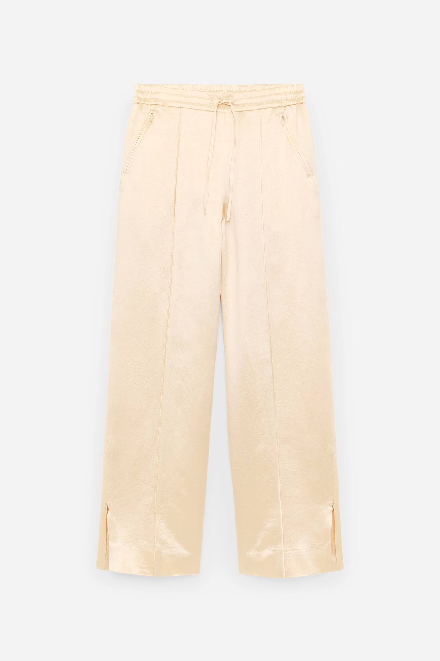 Pantalon en satin - Beige clair - 2