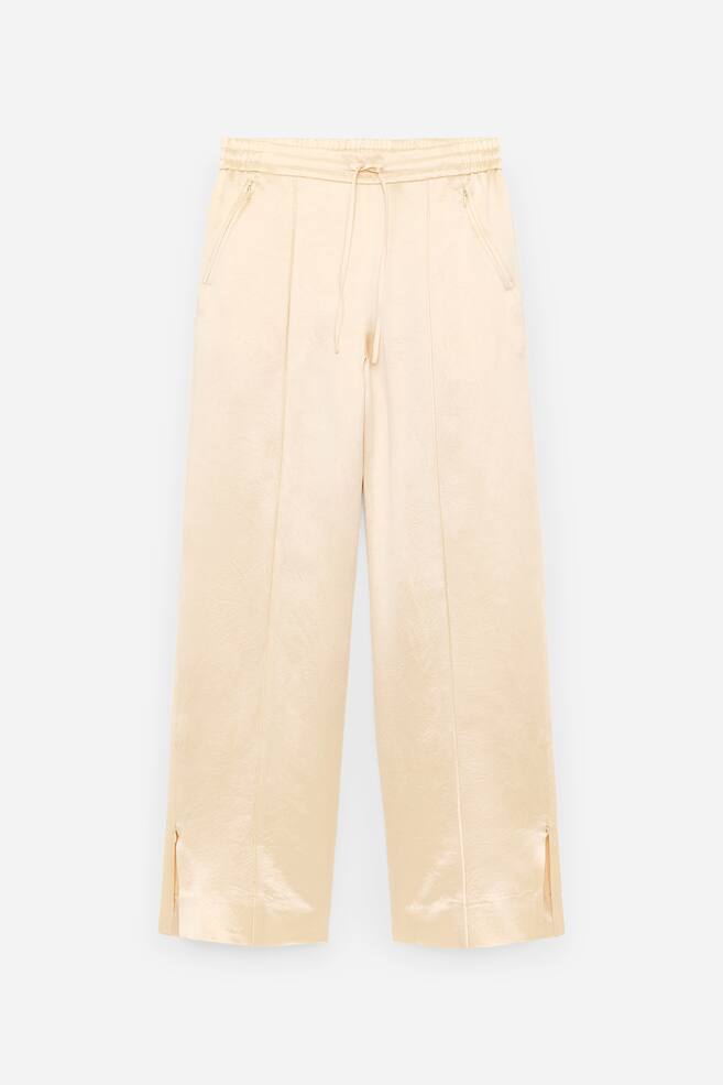 Satin Trousers - Light Beige - 1