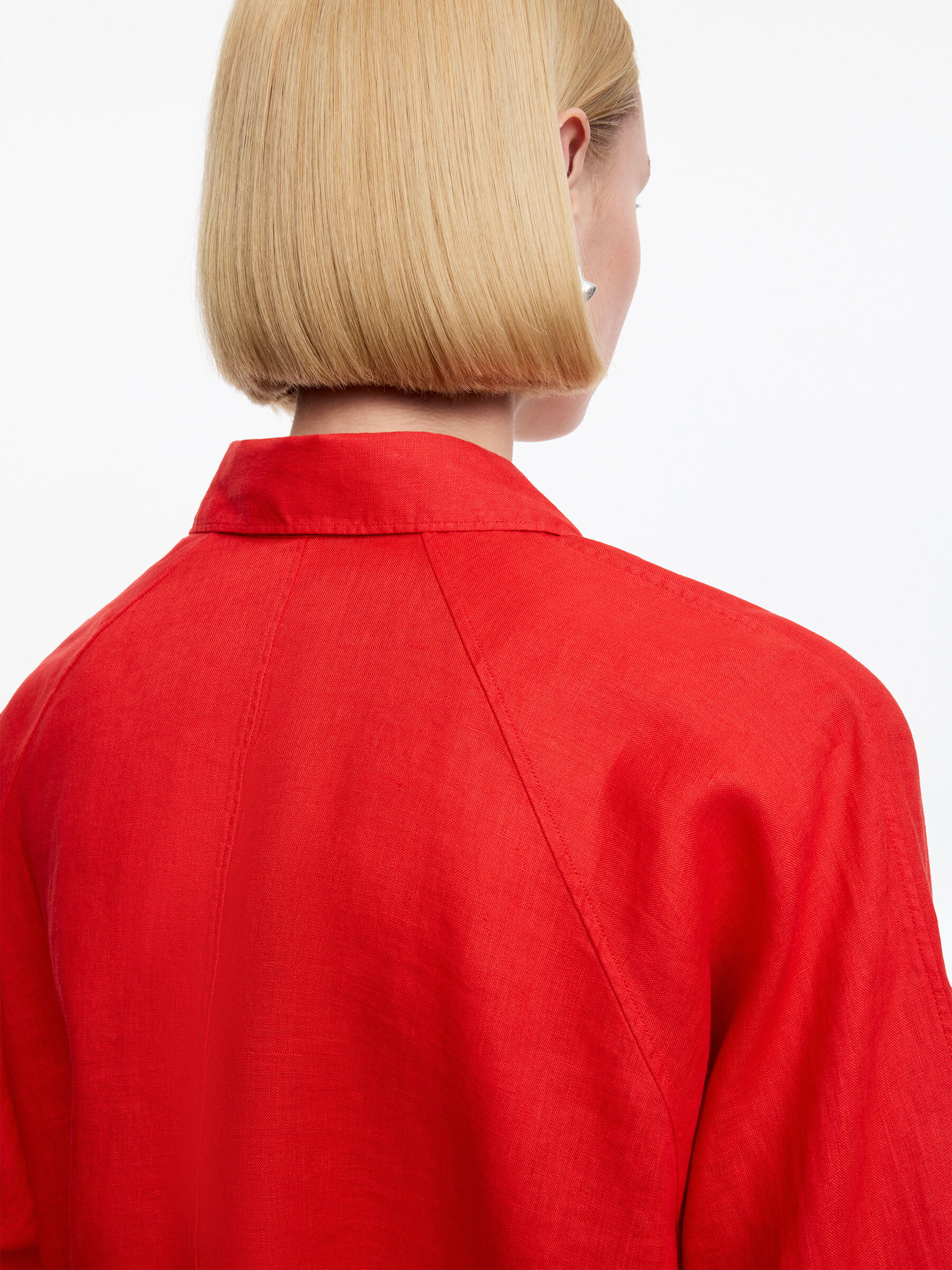 Relaxed Linen Shirt - Red - Loose fit - Women - StillMedia/Lookbook - 4