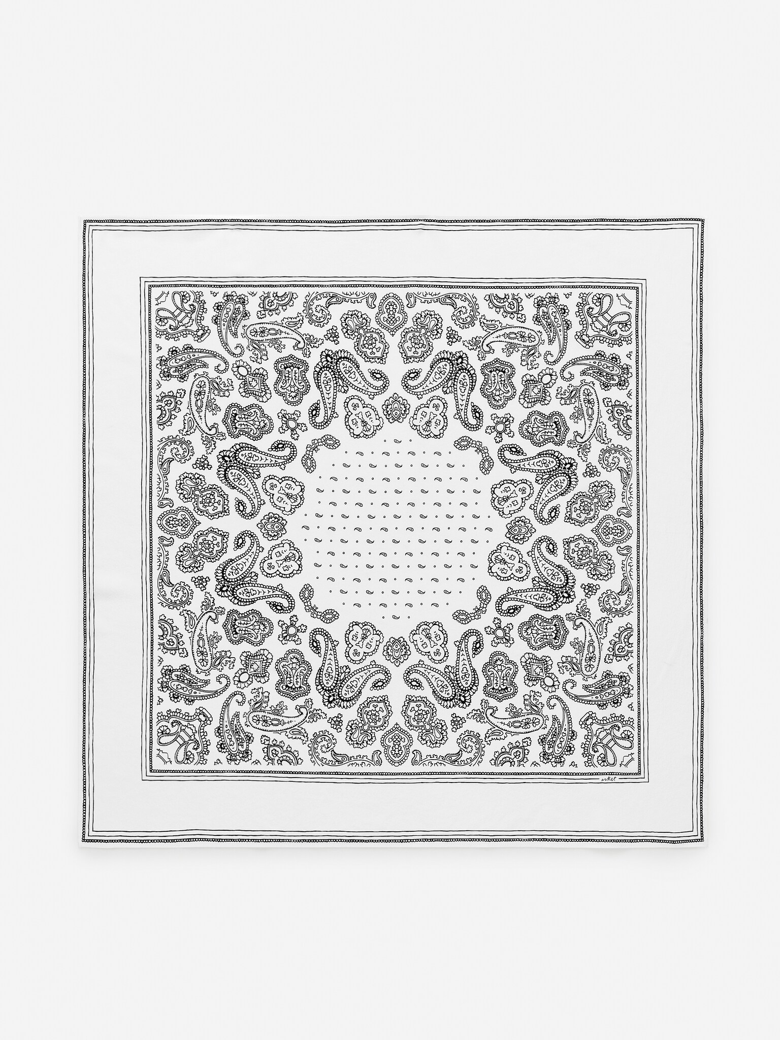 Eșarfă din mătase cu imprimeu - Negru/Alb/Alb/Negru/Negru/Alb/Roz/Maroniu