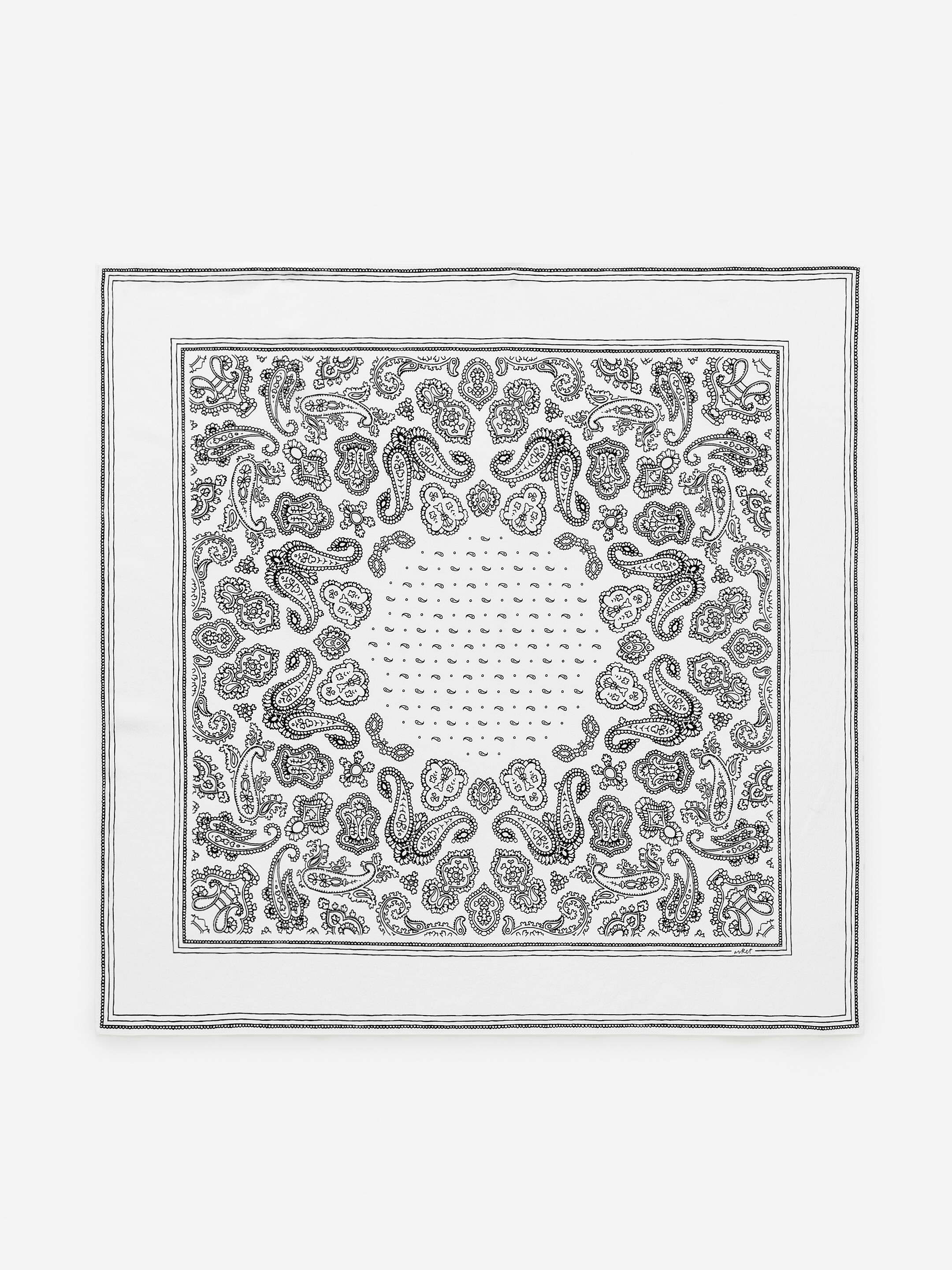 Visualizza immagine più grande: Foulard in seta con stampa - Nero/Bianco - DONNA | H&M IT 1