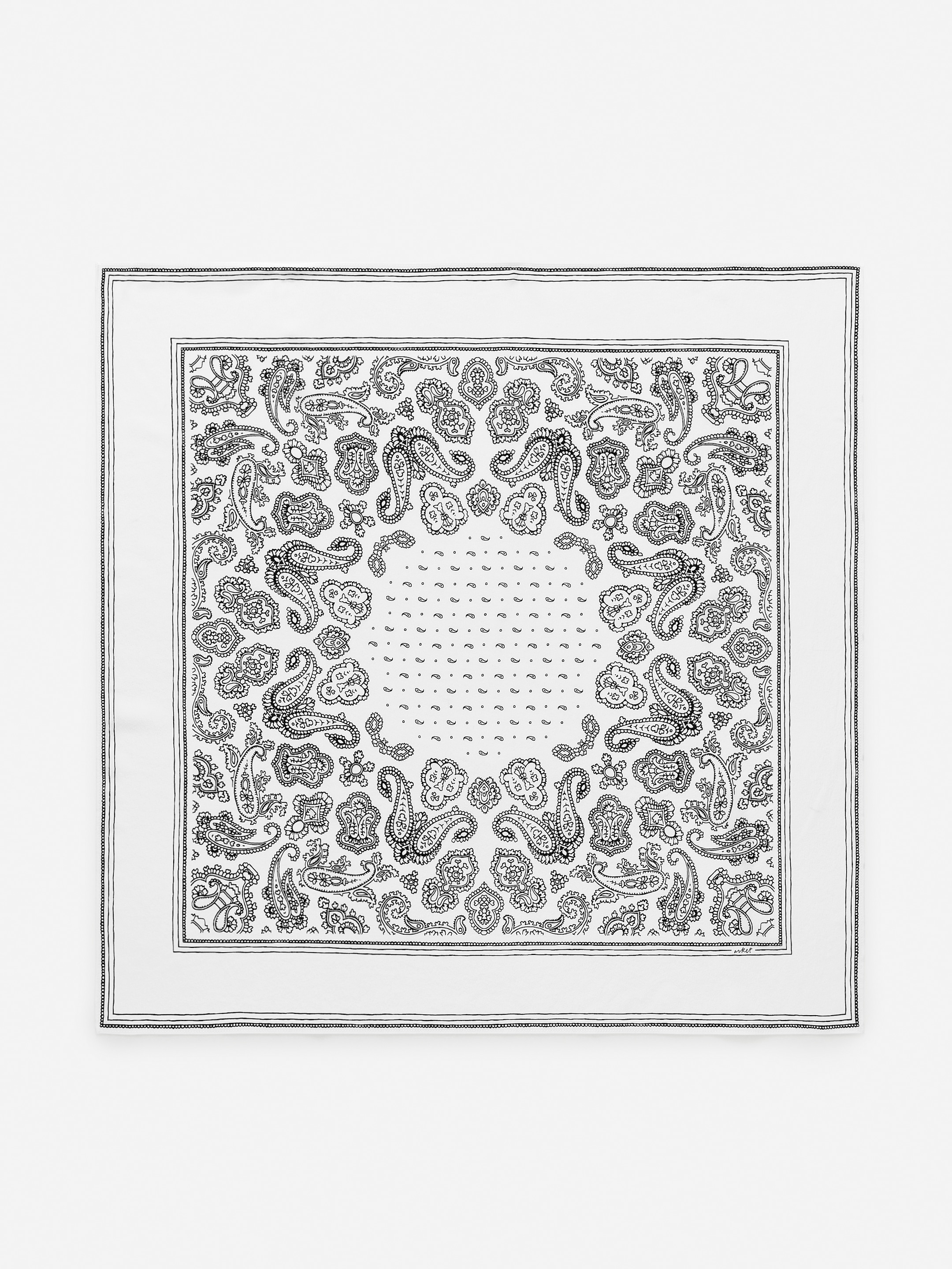 Visualizza immagine più grande: Foulard in seta con stampa - Nero/Bianco - DONNA | H&M IT 1