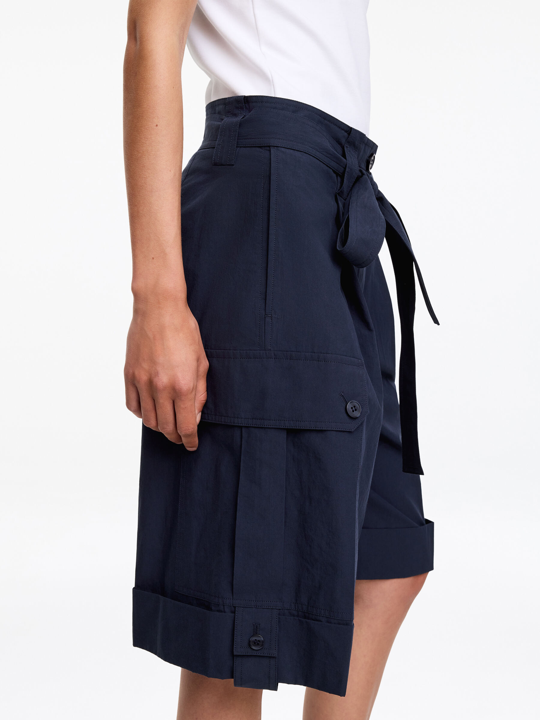 Pima Cotton Utility Shorts-#0A041F-19571