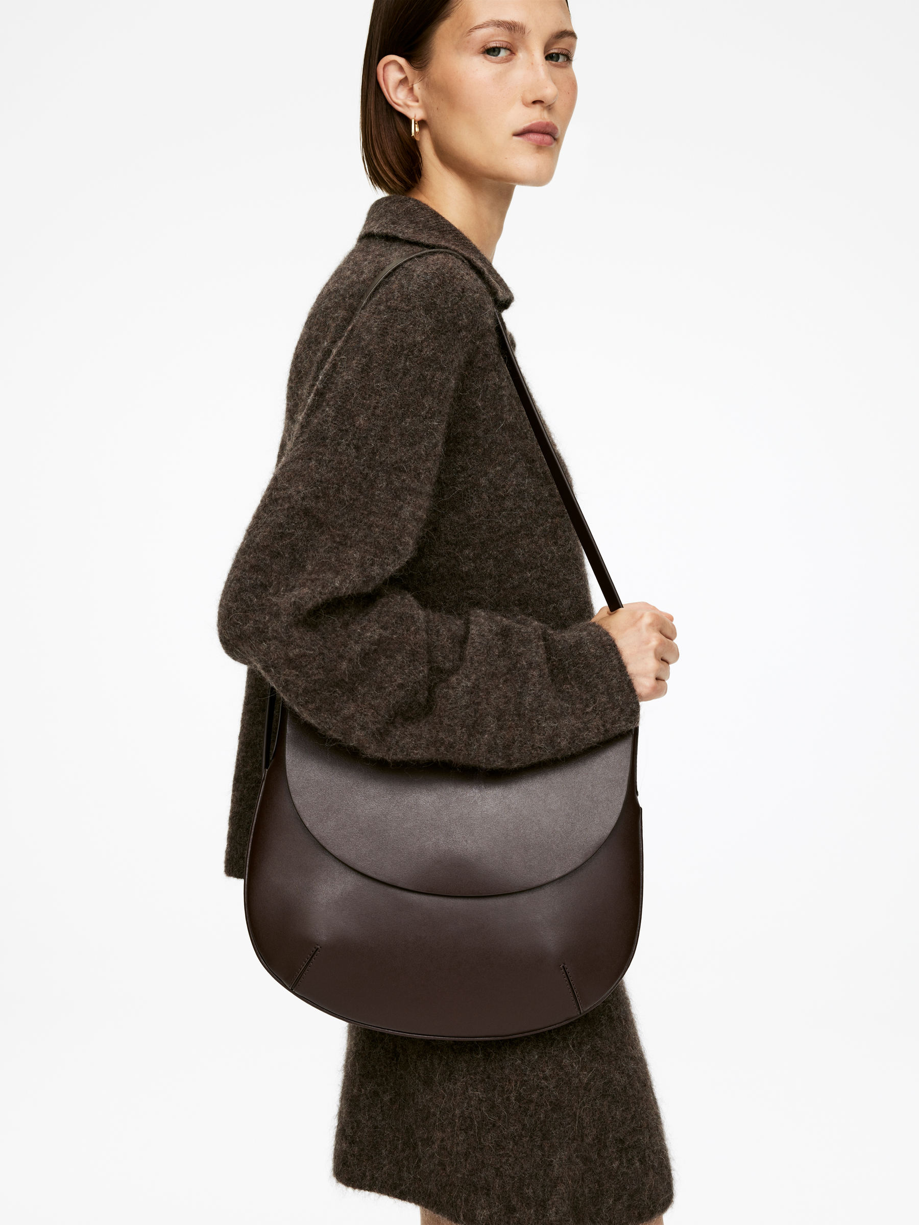 Leather Shoulder Bag - Dark Brown - Women - StillMedia/Lookbook - 6