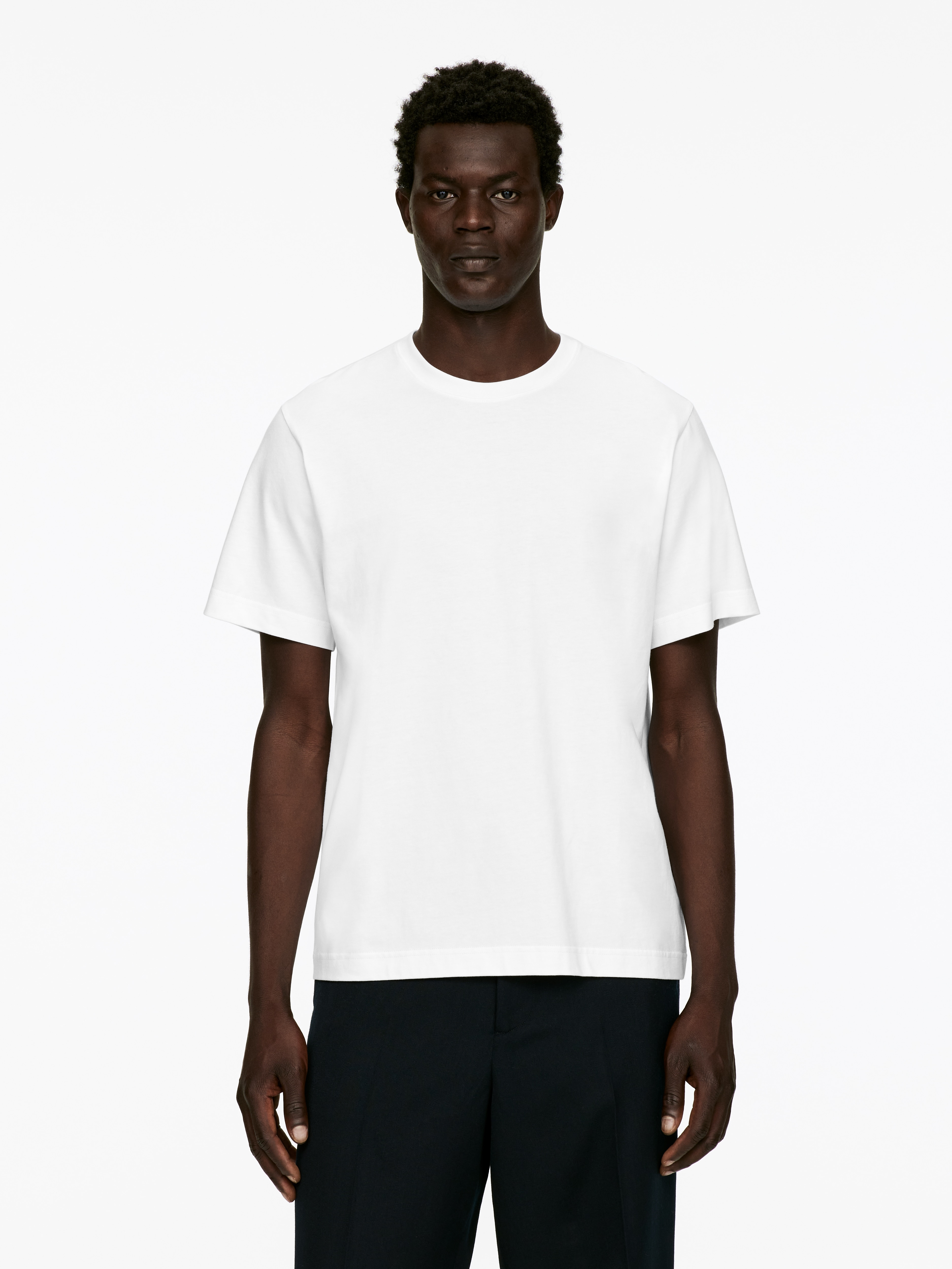 T-shirt d'épaisseur moyenne - Blanc/Marron foncé/Blanc cassé/Bleu foncé/Gris clair chiné/Noir/Vert kaki