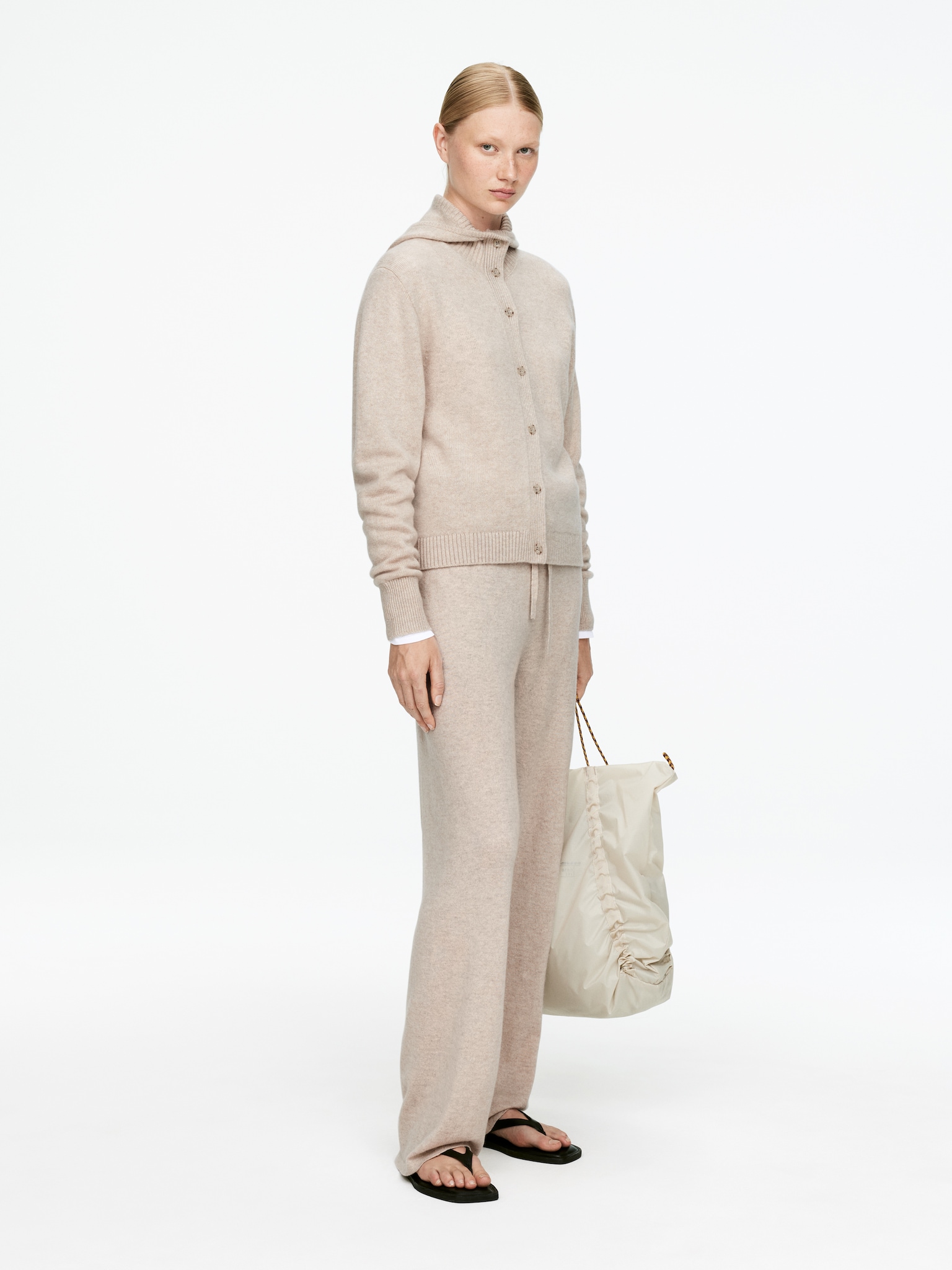 Pull à capuche en pur cachemire - Beige - 4