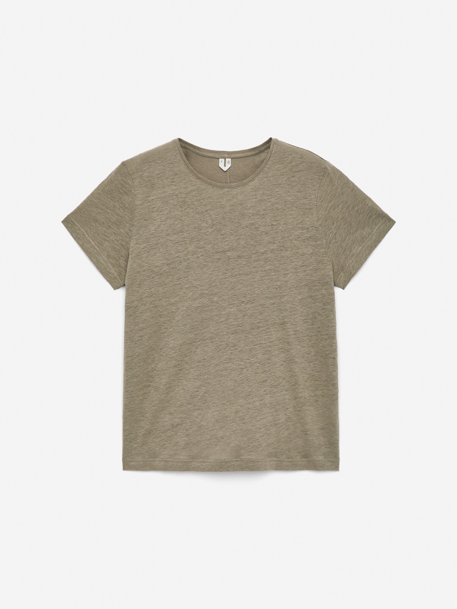 T-shirt in jersey di lino - Verde kaki/Lilla