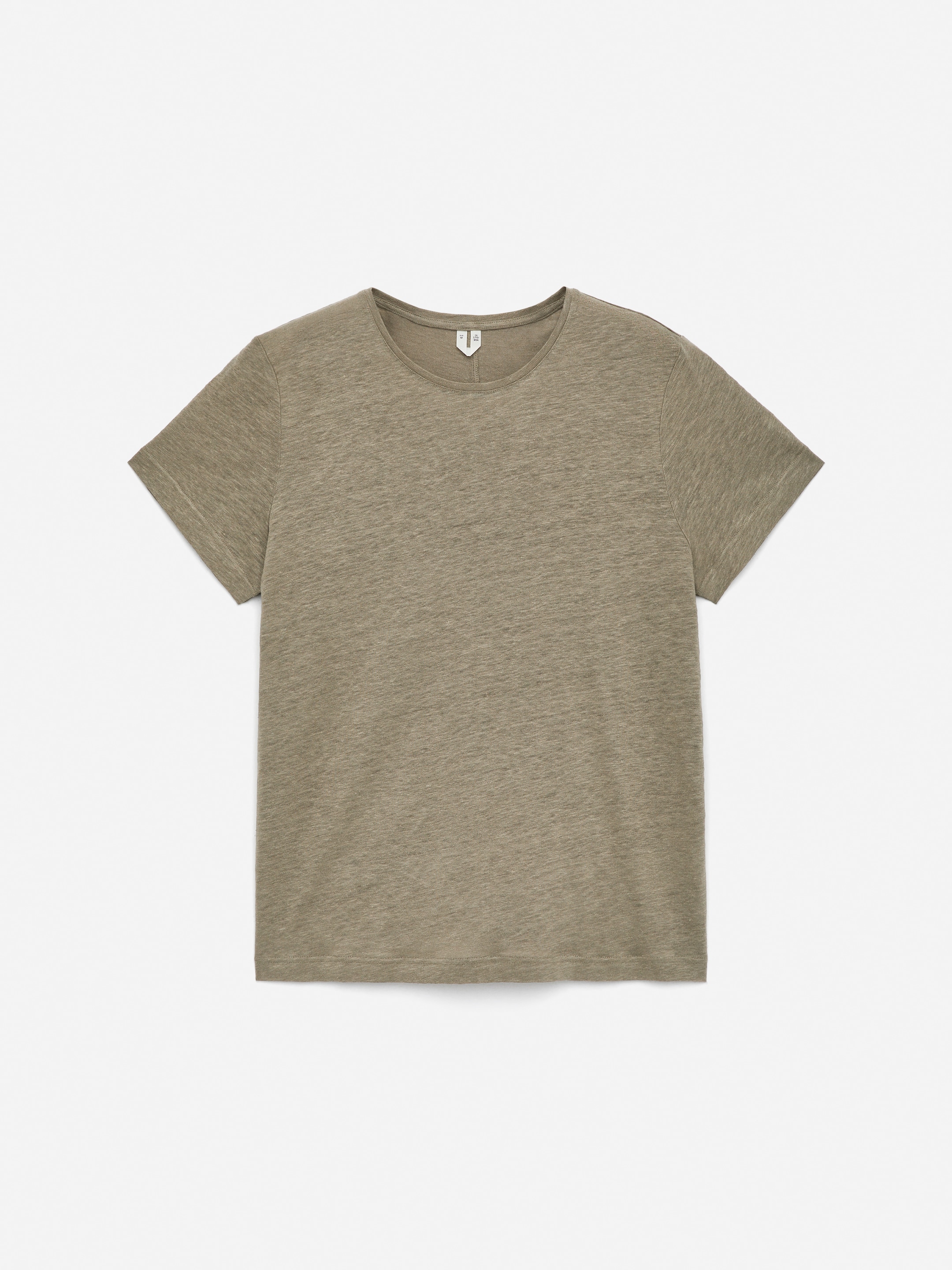Linen Jersey T-Shirt - Khaki Green - Regular fit - Women - StillMedia/DescriptiveStillLife - 1