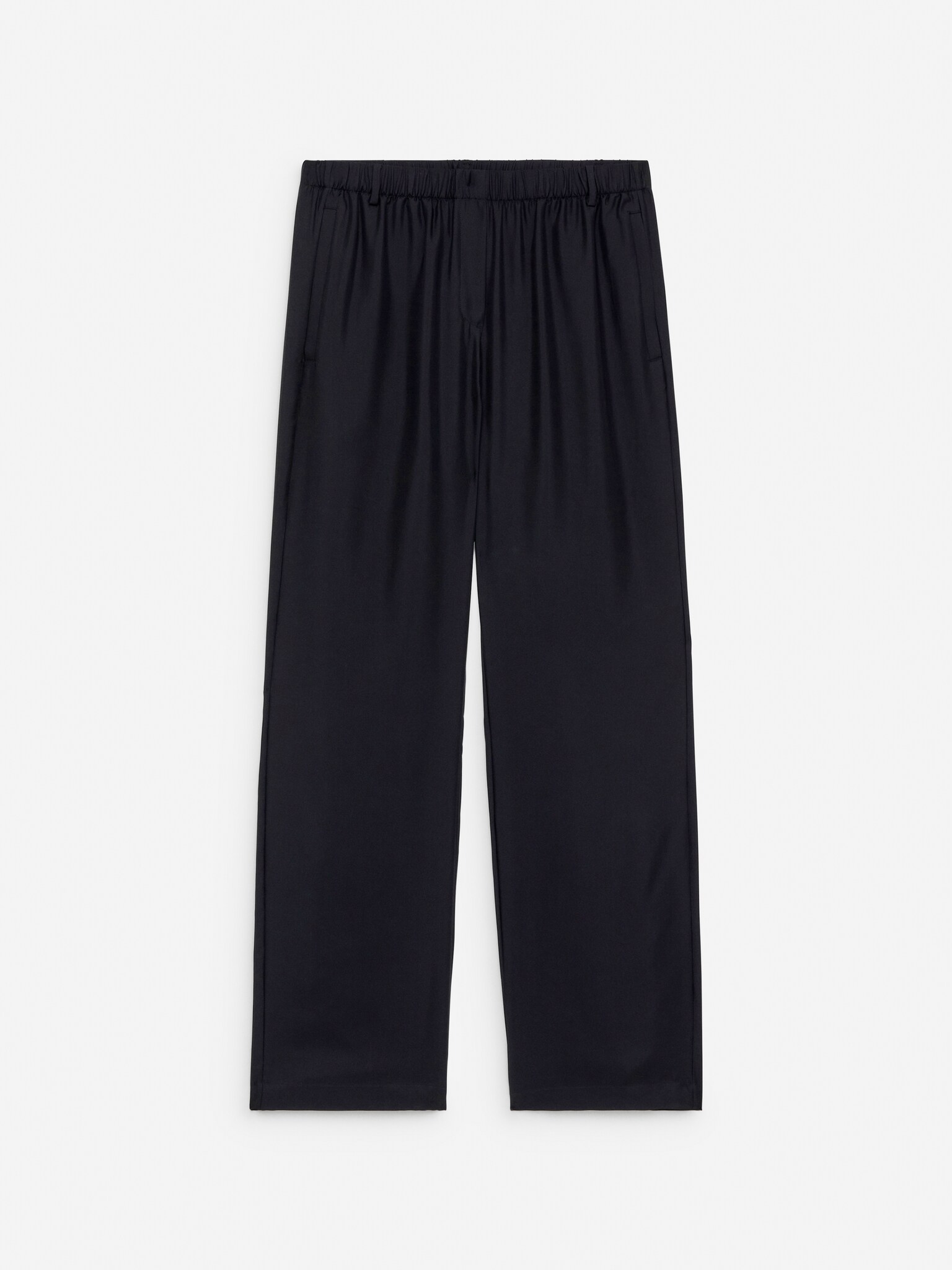 Pantalones en sarga de seda - Negro