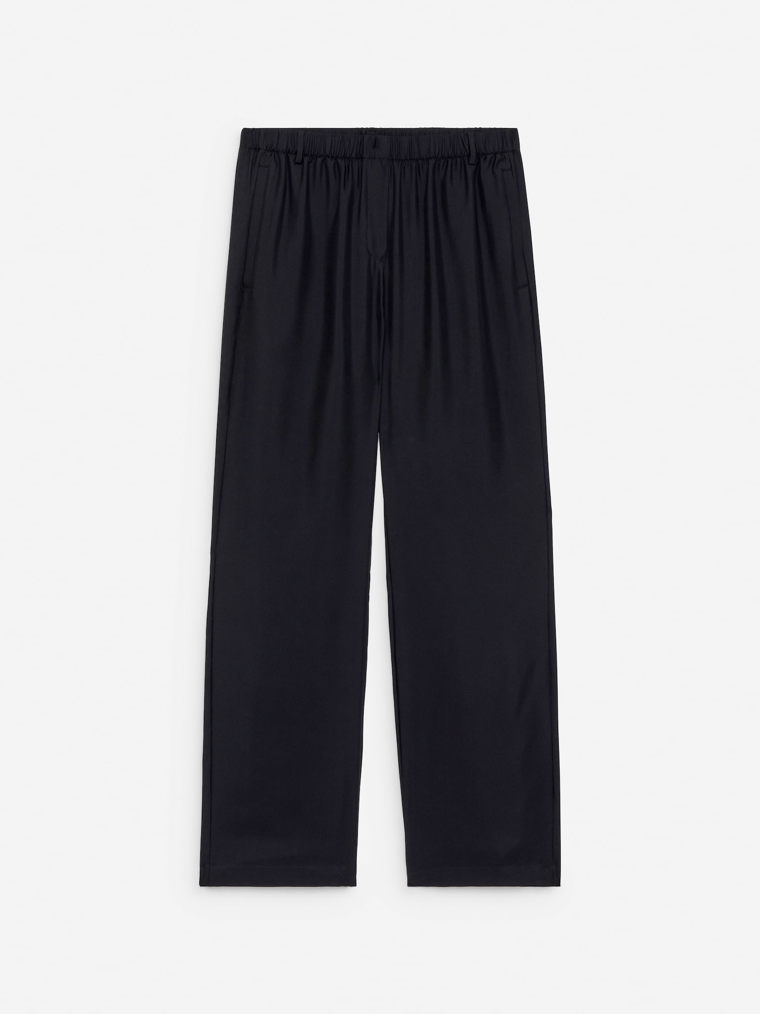 Pantalones en sarga de seda - Negro