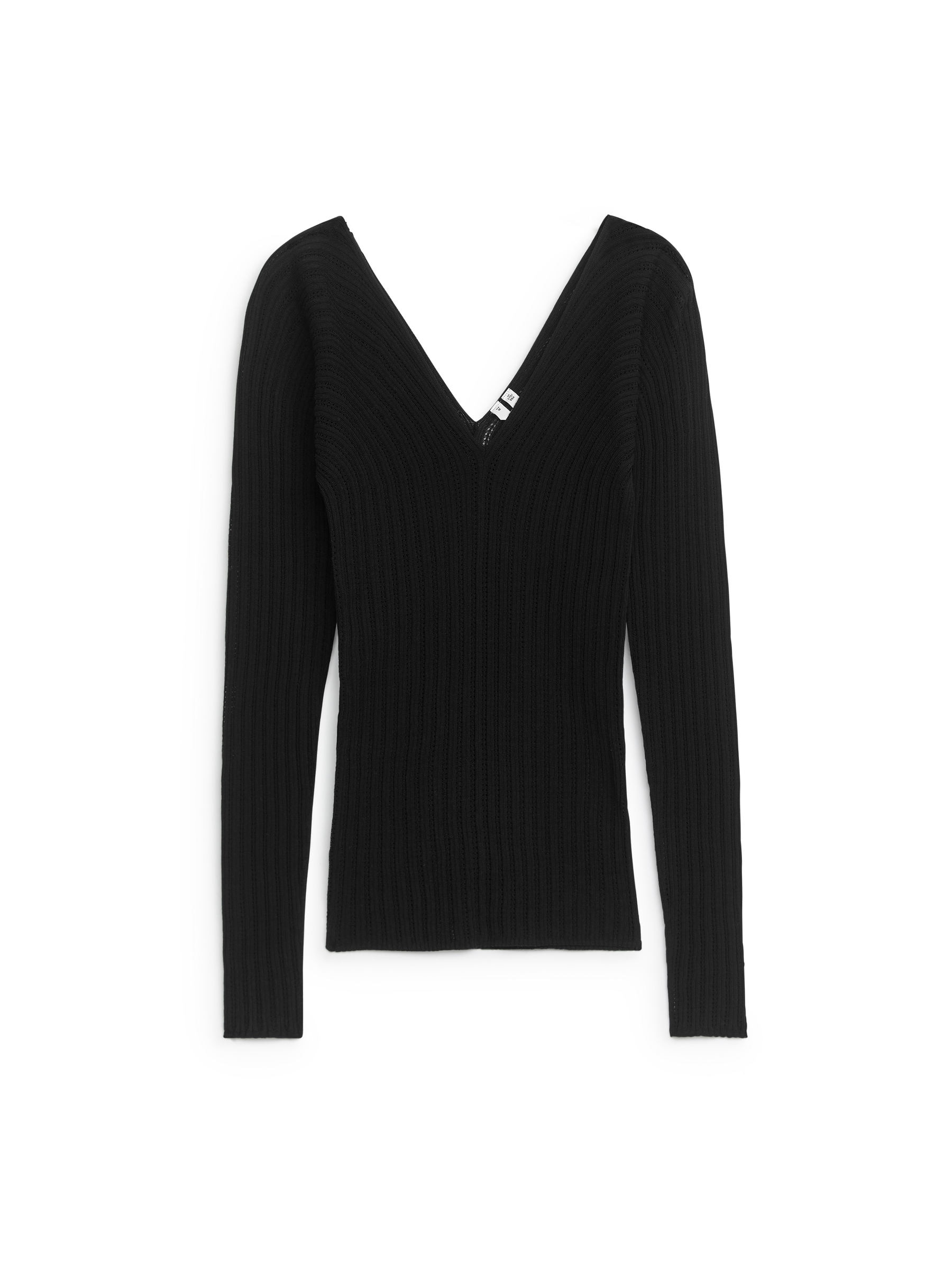 Pointelle-Top aus Rippstrick - Schwarz - Slim Fit - Women - StillMedia/DescriptiveStillLife - 2