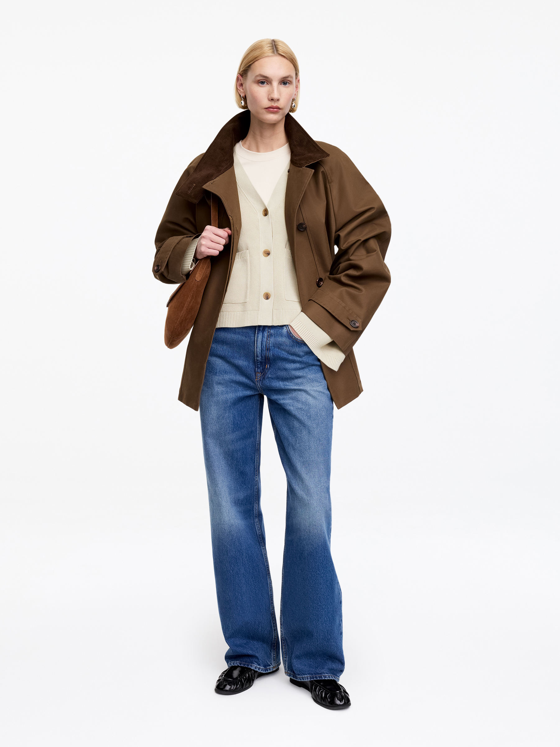 Cotton Cardigan - Light Mole - Loose fit - Women - StillMedia/Lookbook - 12