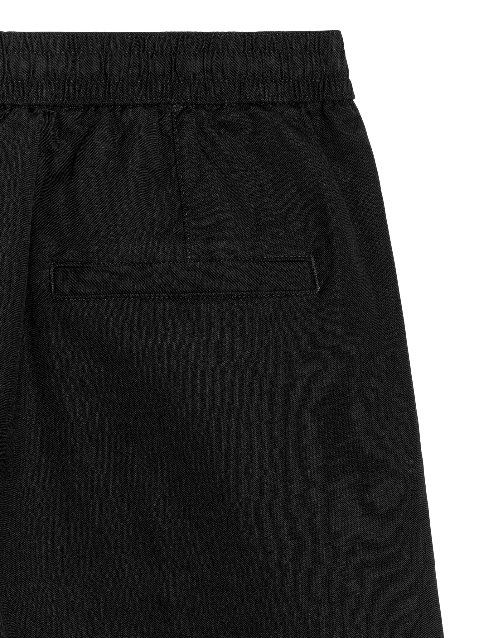 Short en coton et lin avec cordon de serrage - Noir/Bleu foncé/Beige clair/Vert - 3