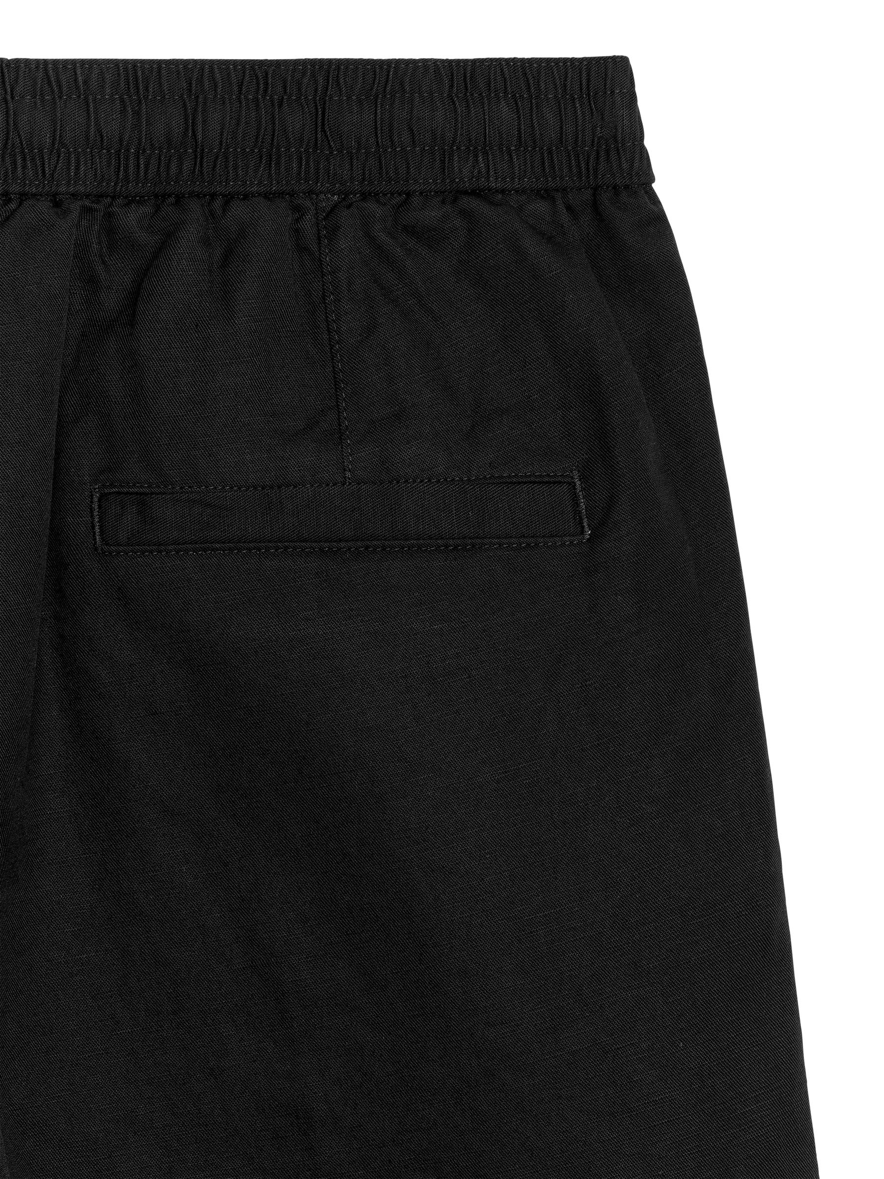Cotton-Linen Drawstring Shorts - Black - Loose fit - Men - StillMedia/DescriptiveDetail - 14