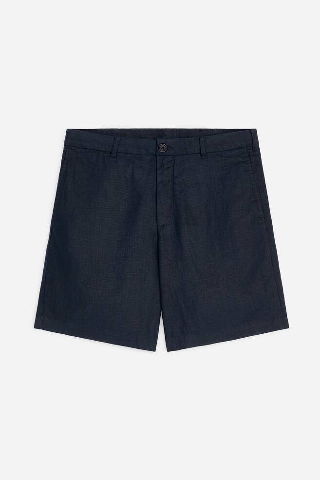 Linen Shorts - Dark Blue/Dark Mole - 1