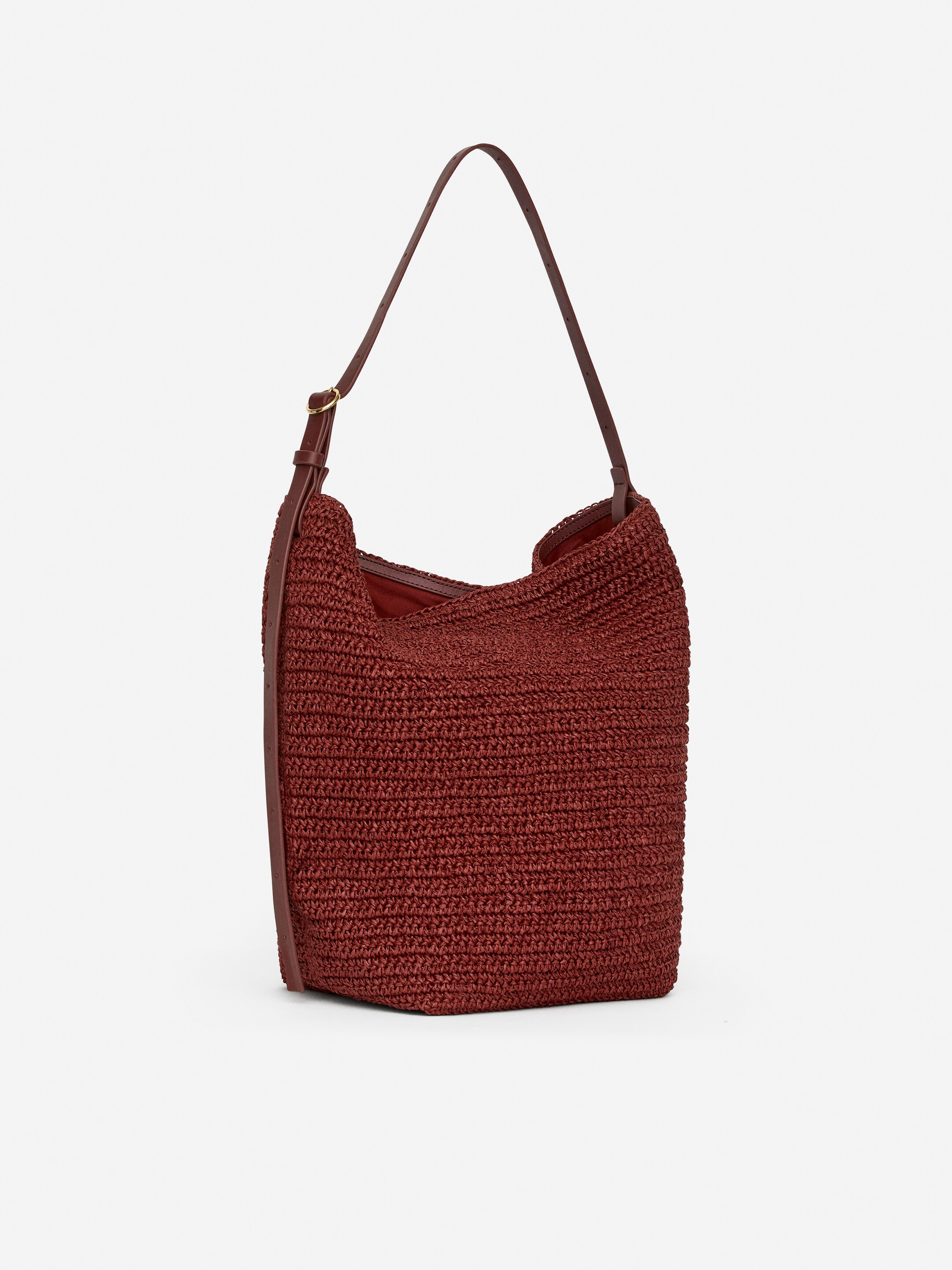 Zobrazit větší obrázek: Taška ze slámy s podšívkou - Reddish Brown - ŽENY | H&M CZ 5