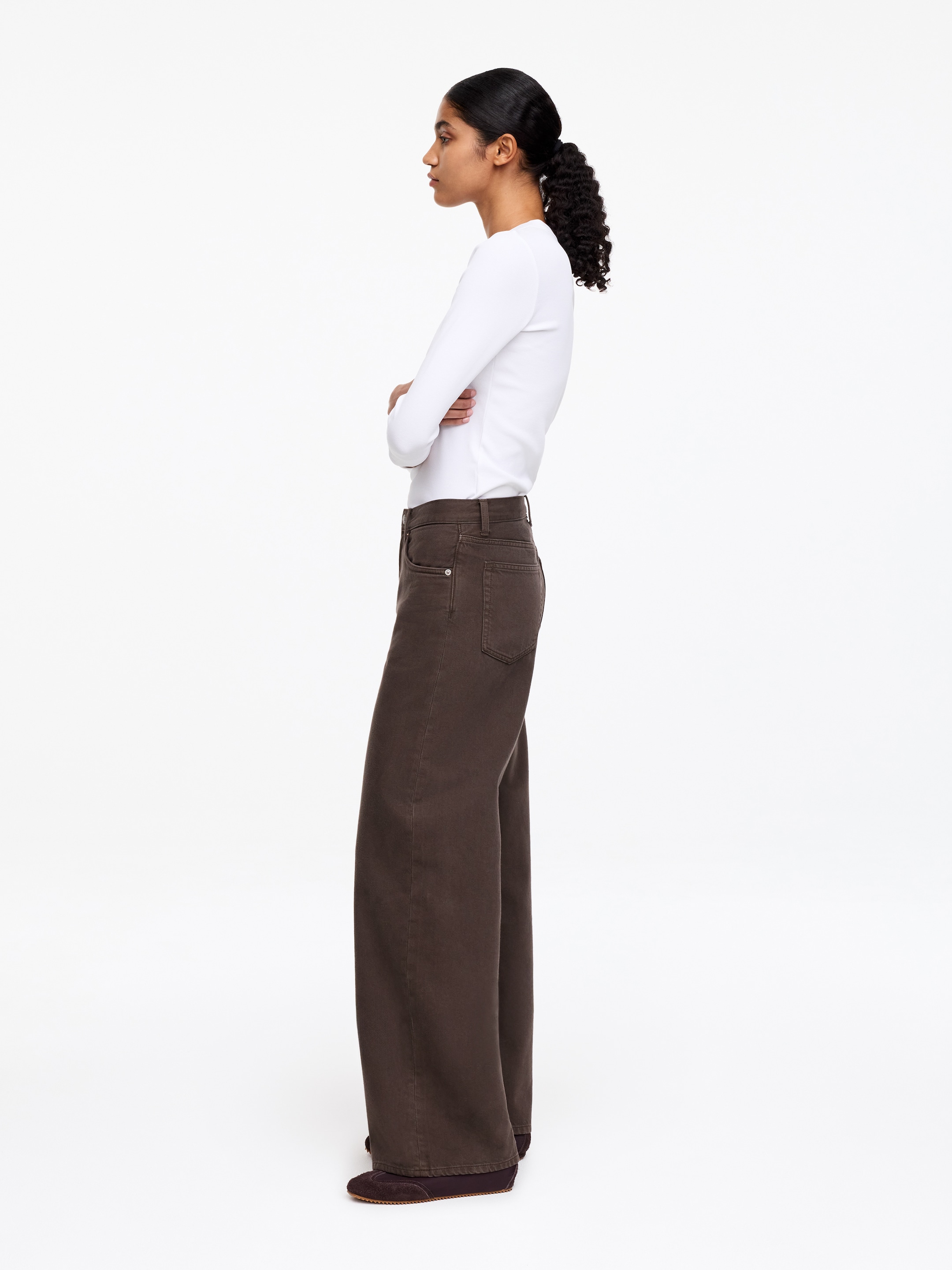 Jean large ample CLOUD - Marron foncé - Relaxed fit - Femme - StillMedia/Lookbook - 3