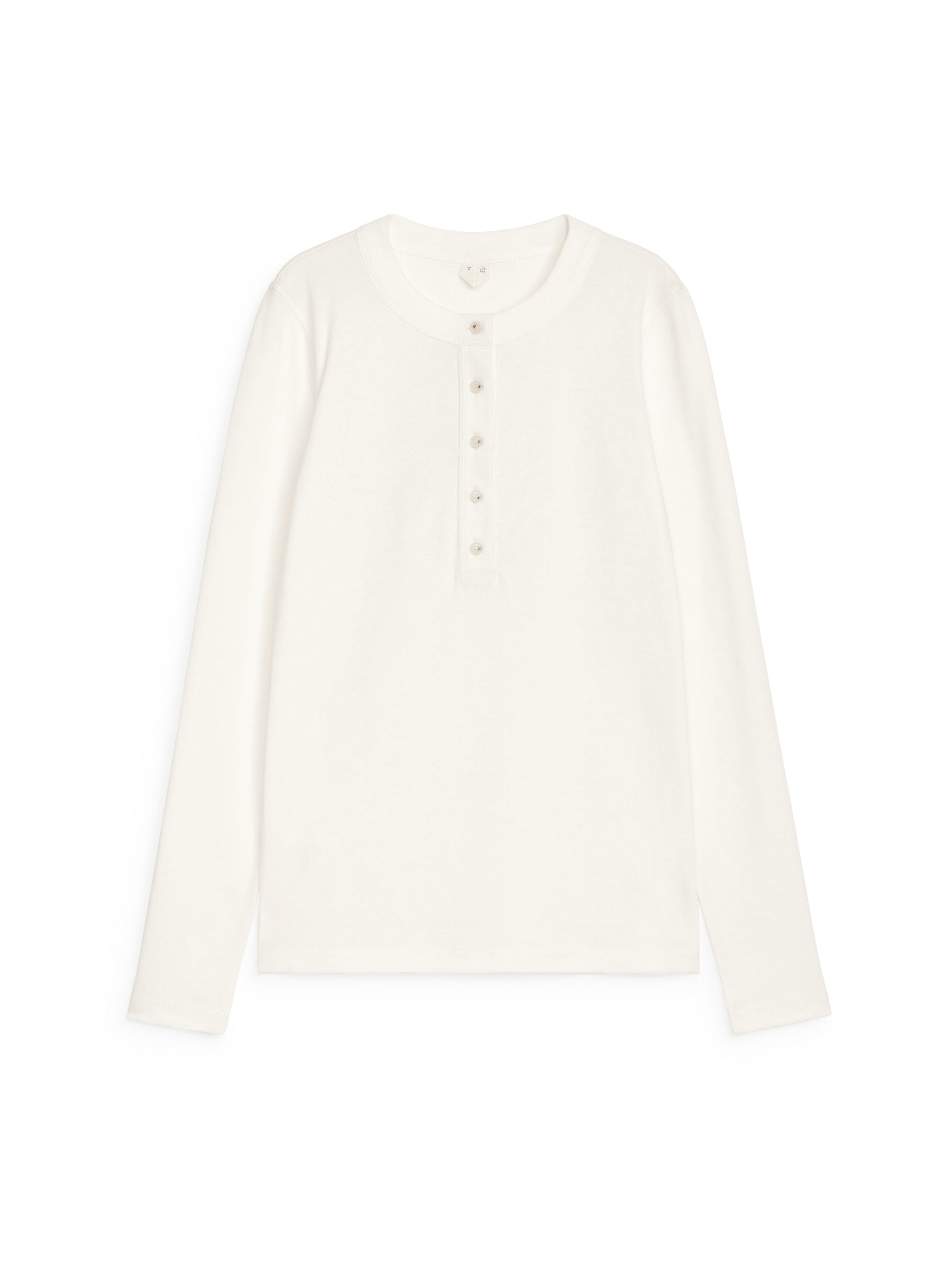 Cotton Henley Shirt-#F4F3E9-12466