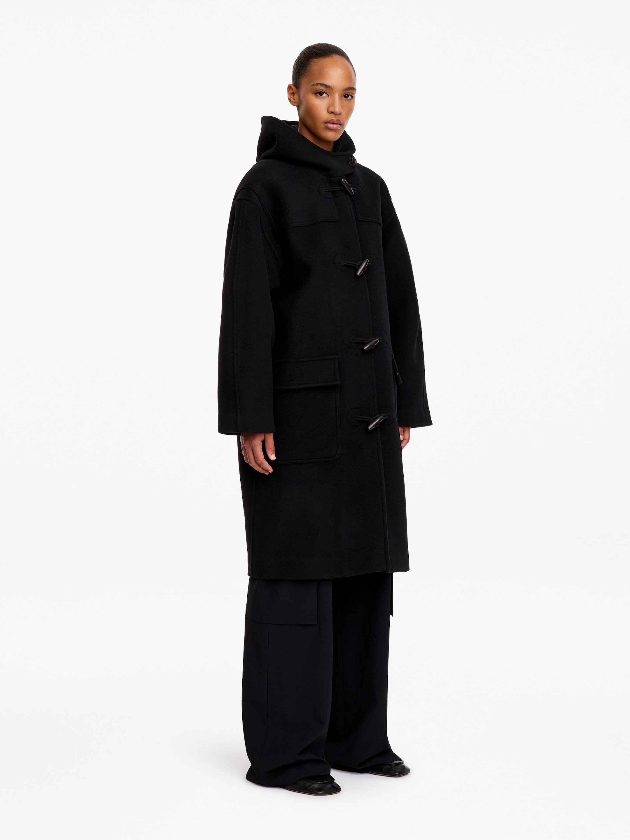 Wool-Blend Duffle Coat - Black - Relaxed fit - women - StillMedia/Lookbook - 3