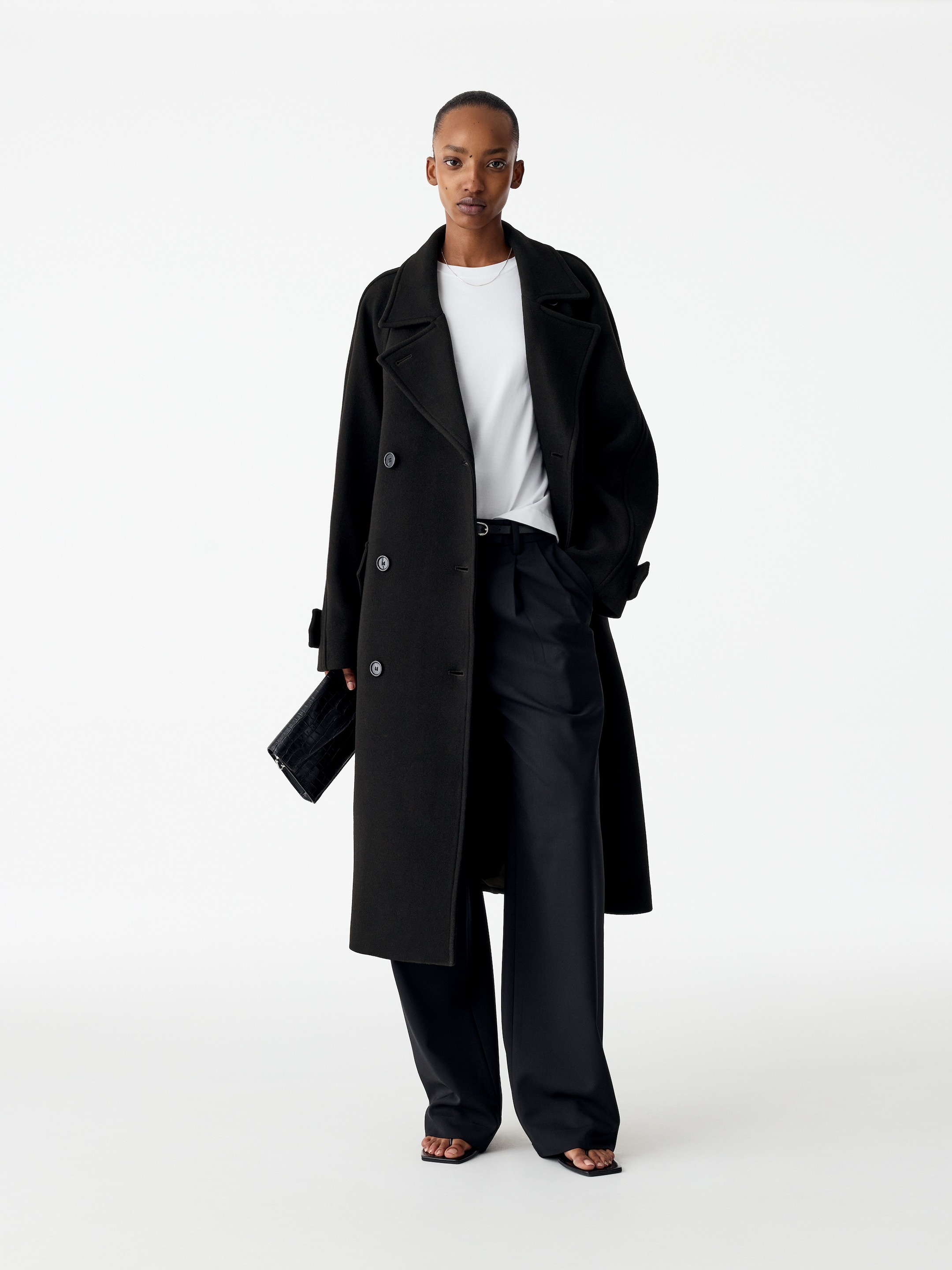 Wool-Blend Double-Breasted Coat-Black-20998