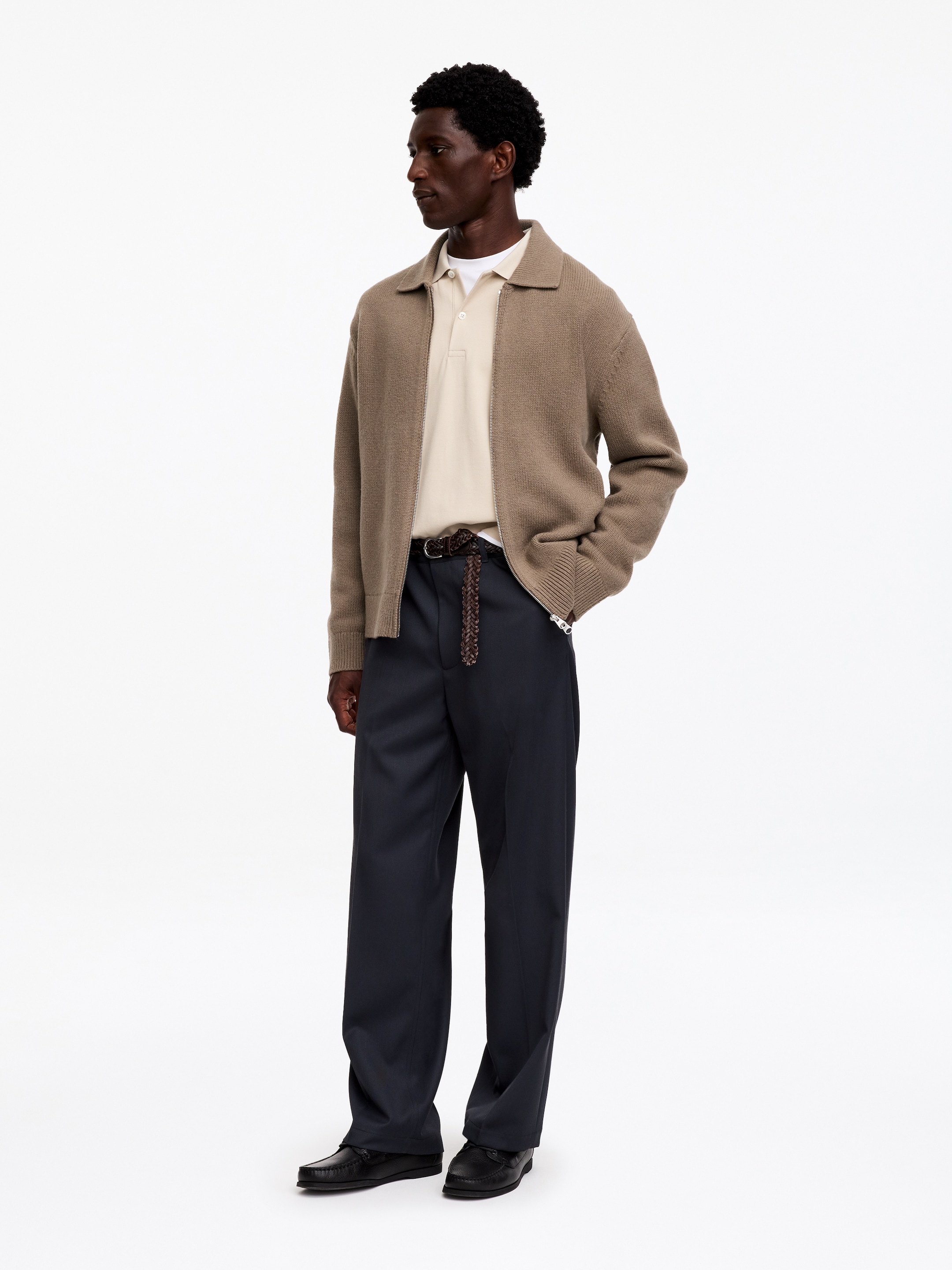 Zip Wool Cardigan - Beige - Regular fit - men - StillMedia/Lookbook - 4