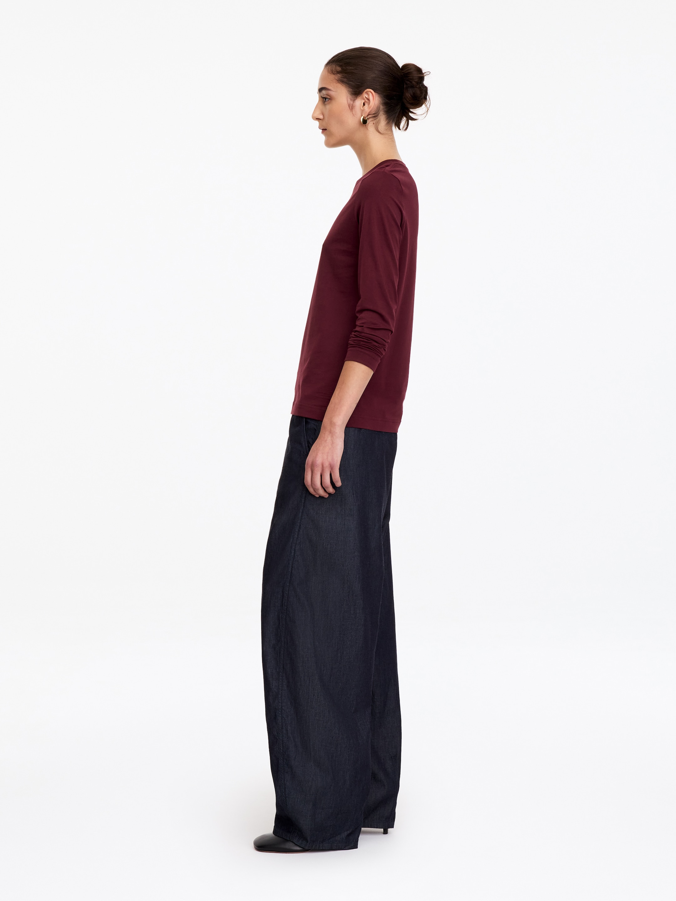 T-shirt Signature a maniche lunghe - Bordeaux - Regular fit - women - StillMedia/Lookbook - 2