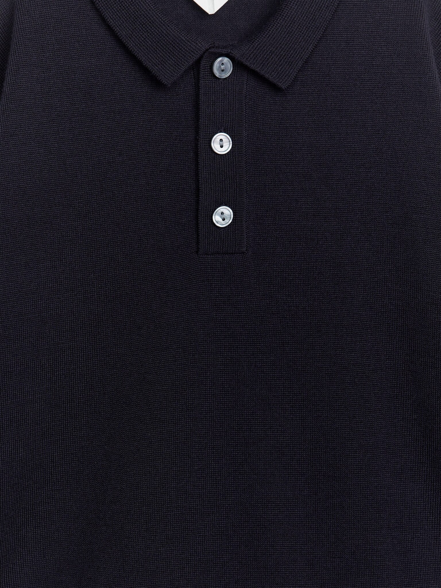 Wool Polo Jumper - Dark Blue - 2