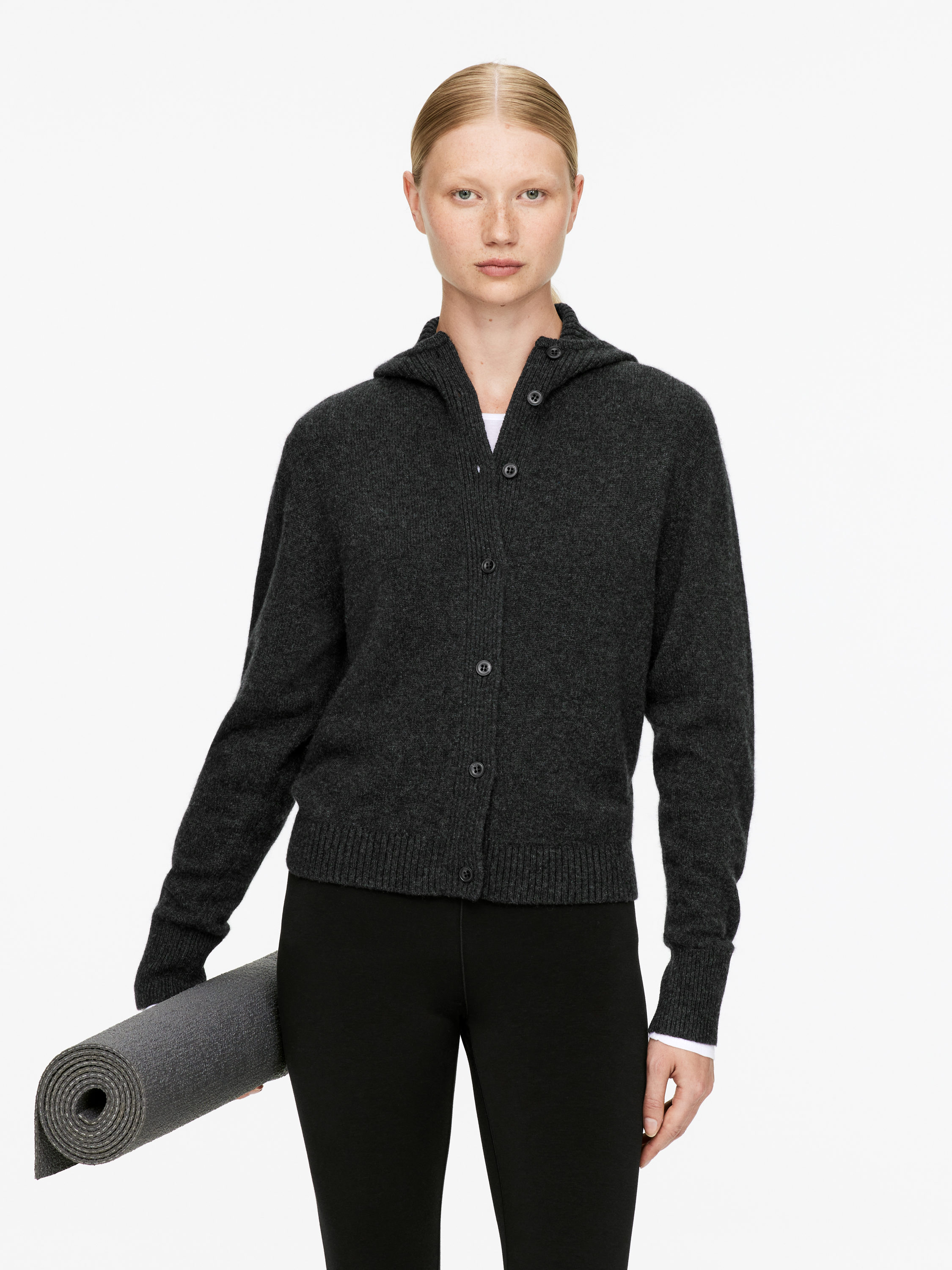 Pure Cashmere Hoodie-#494A4F-16721